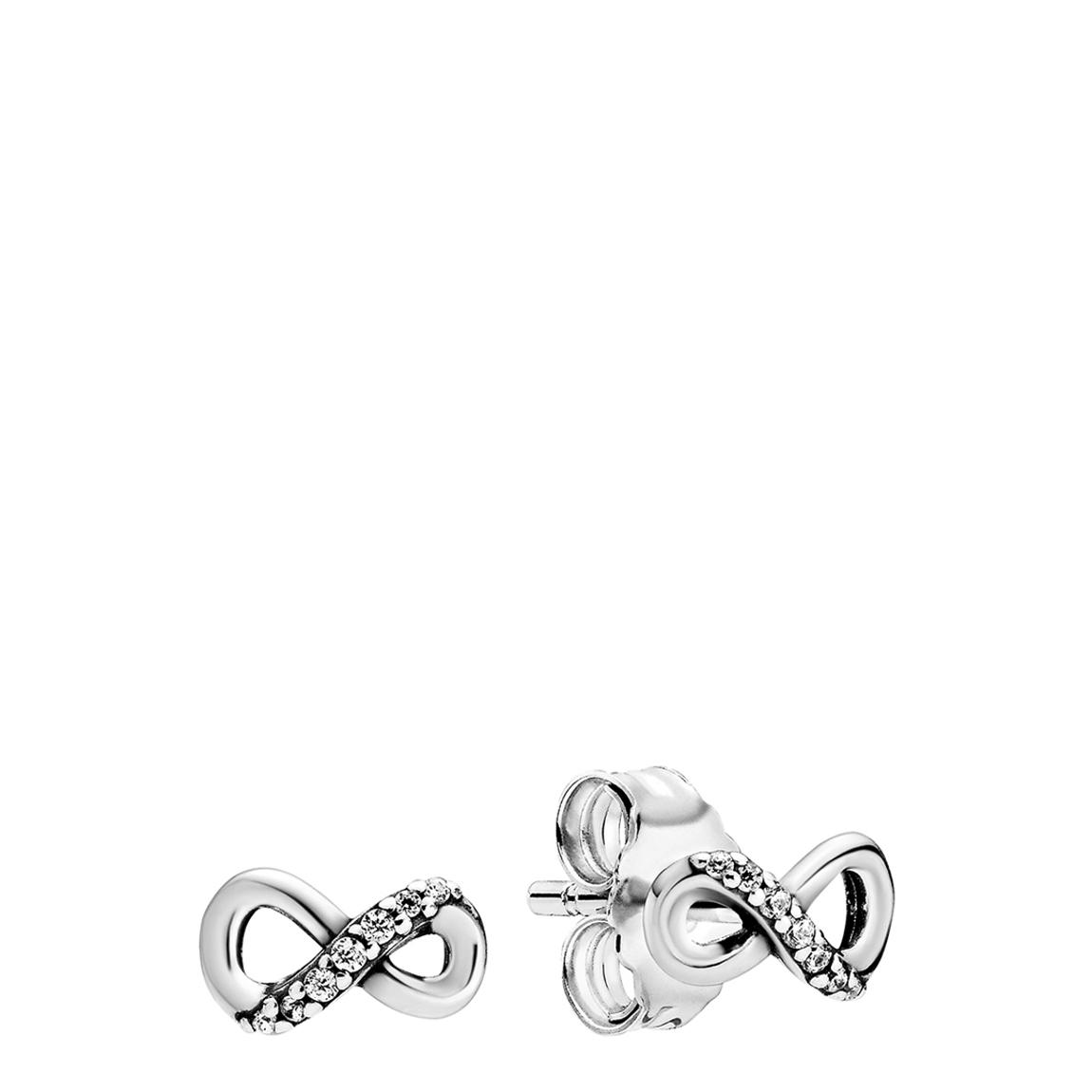 Sterling Silver Sparkling Infinity Stud Earrings main product photo