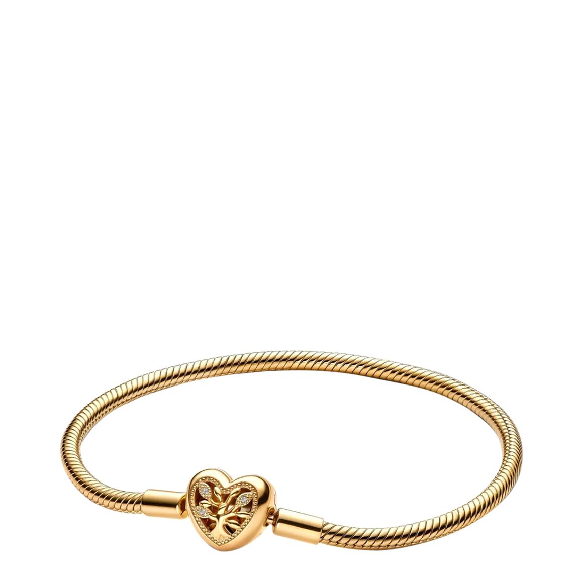 14K Gold Plating Family Tree Heart Snake Chain Bracelet 16cm main product photo
