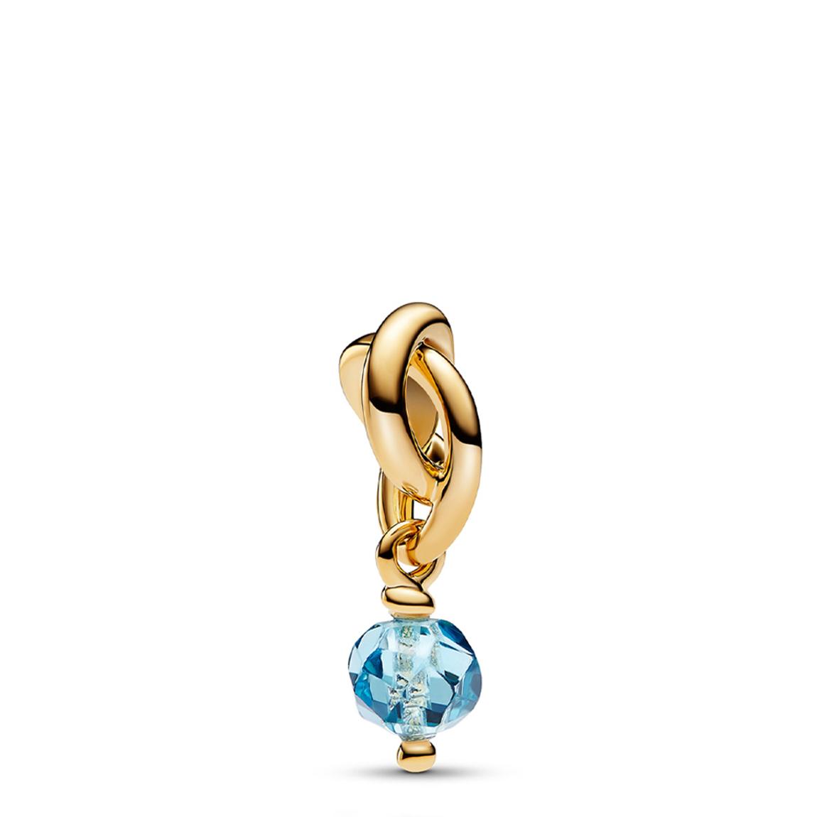 14K Gold Plating March Birthstone Eternity Circle Dangle Charm main product photo