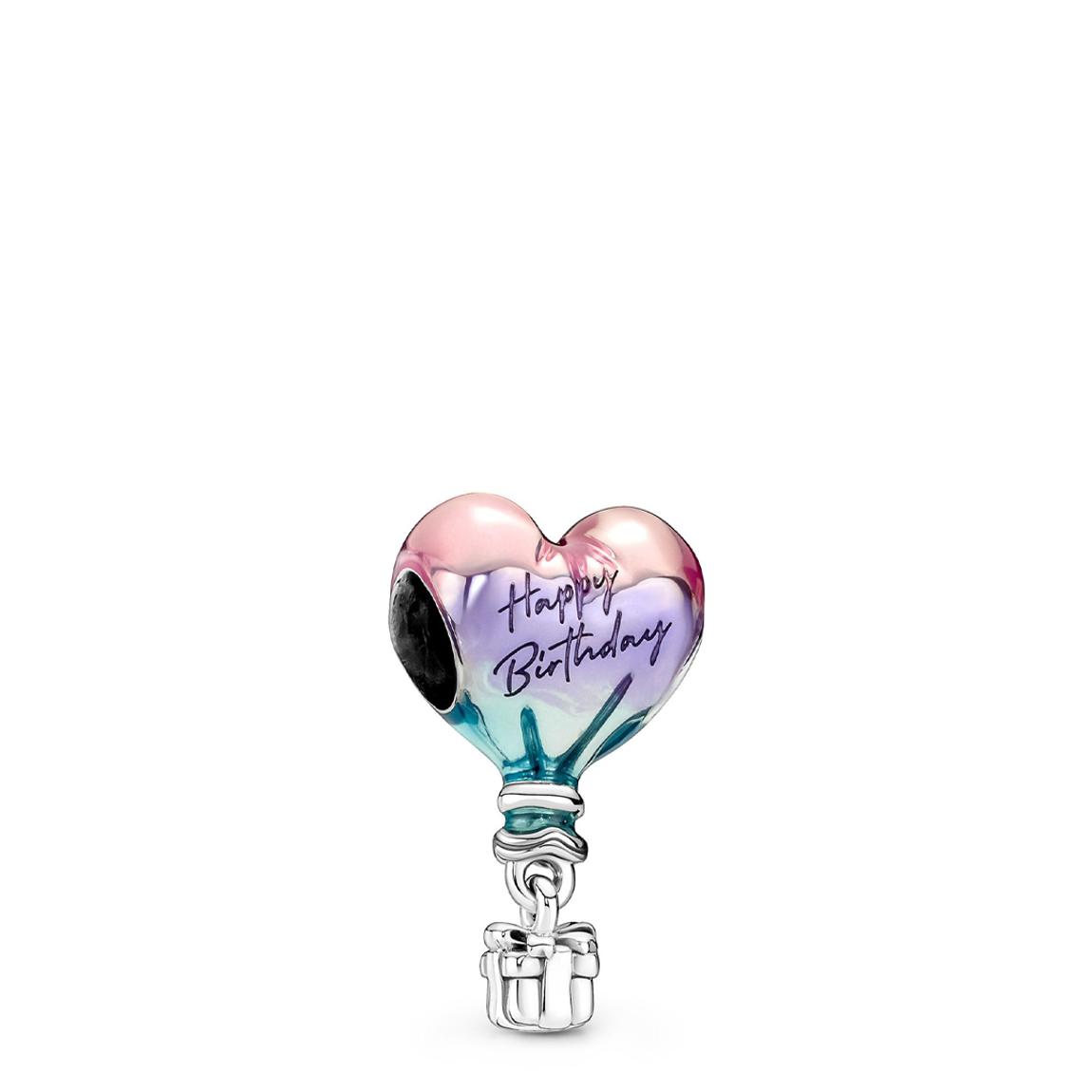 Sterling Silver Multicoloured Happy Birthday Hot Air Balloon Charm main product photo