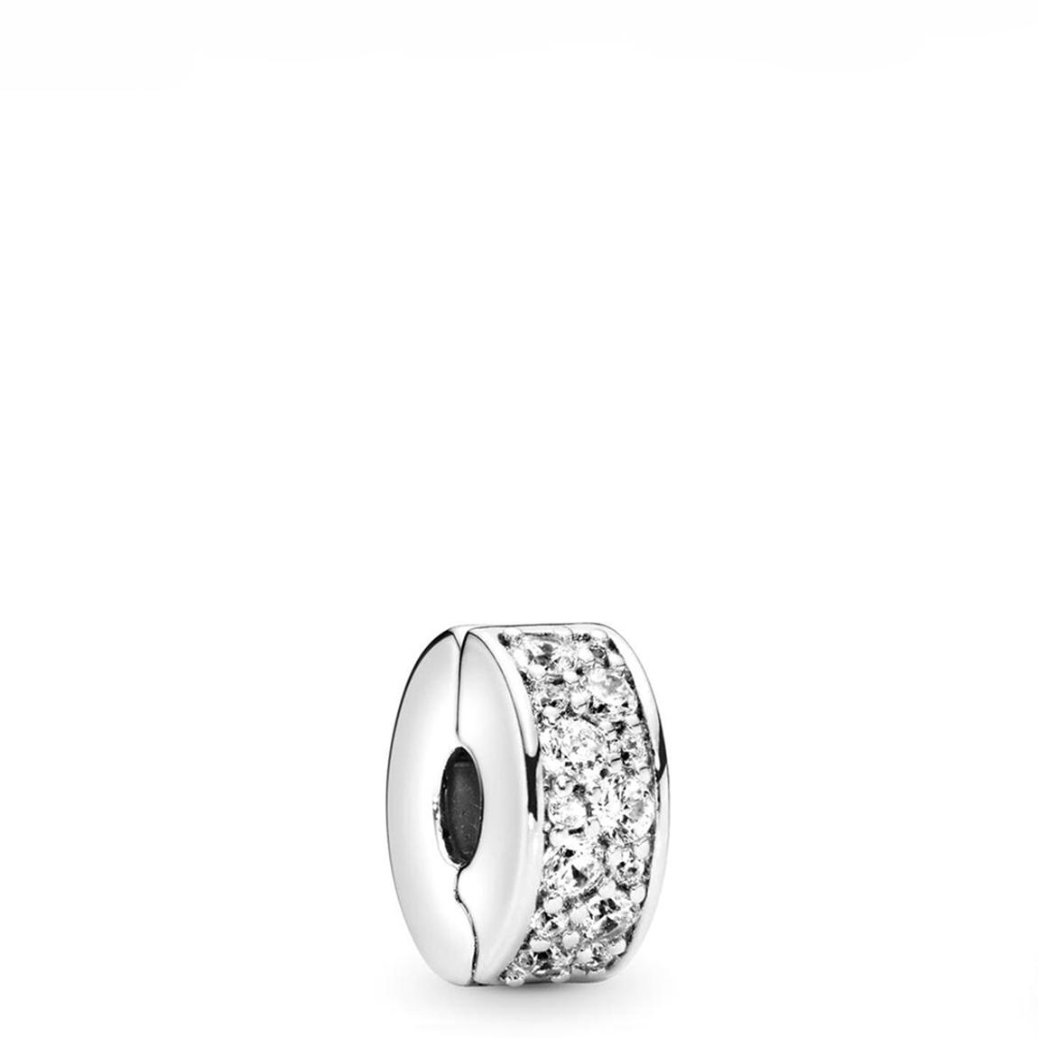 Sterling Silver Clear Pavé Clip Charm main product photo