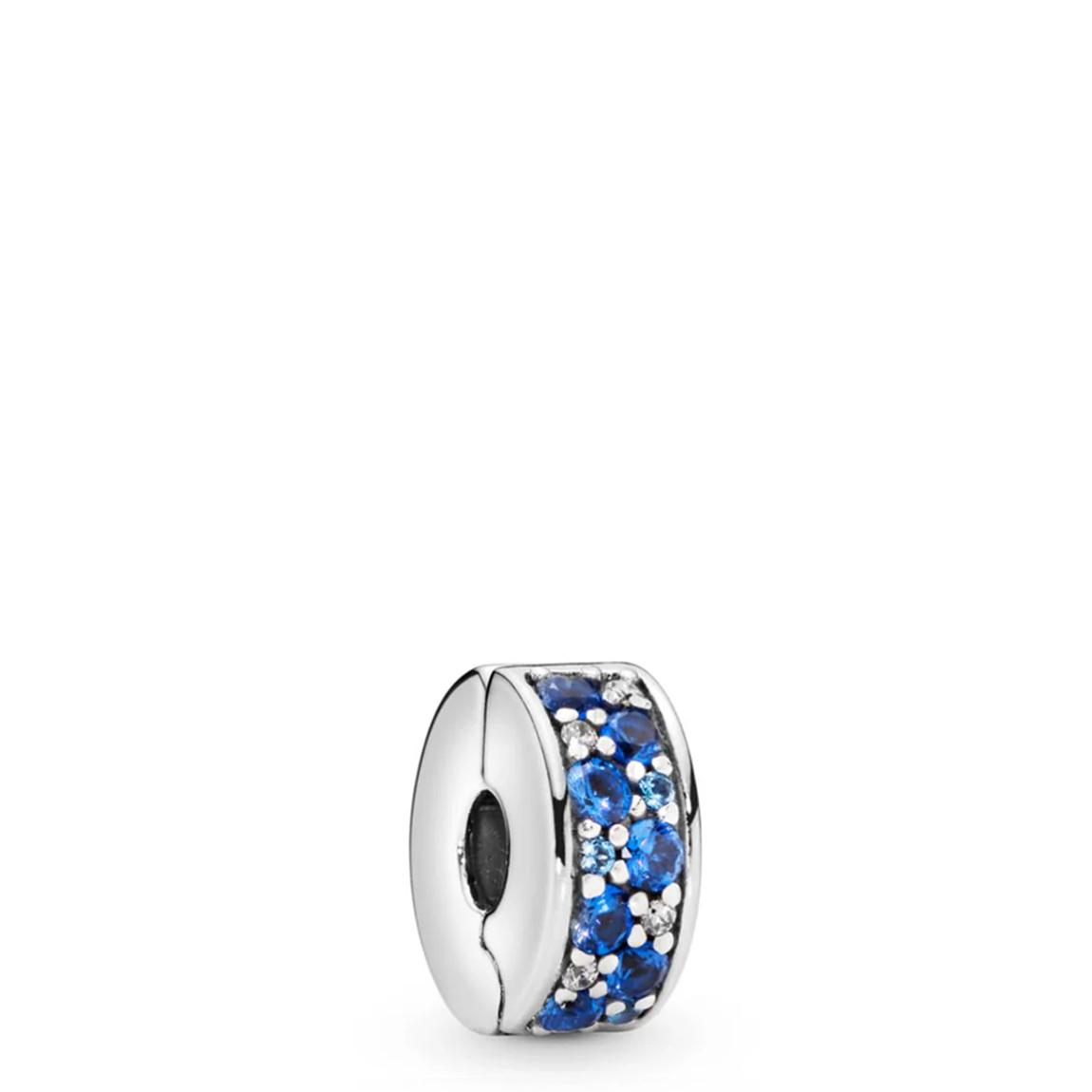 Sterling Silver Blue Pavé Clip Charm main product photo