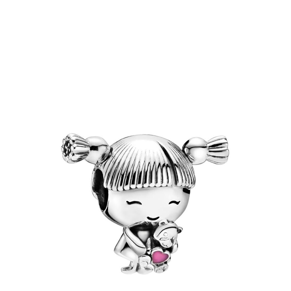 Sterling Silver Girl With Pigtails Charm  main product photo