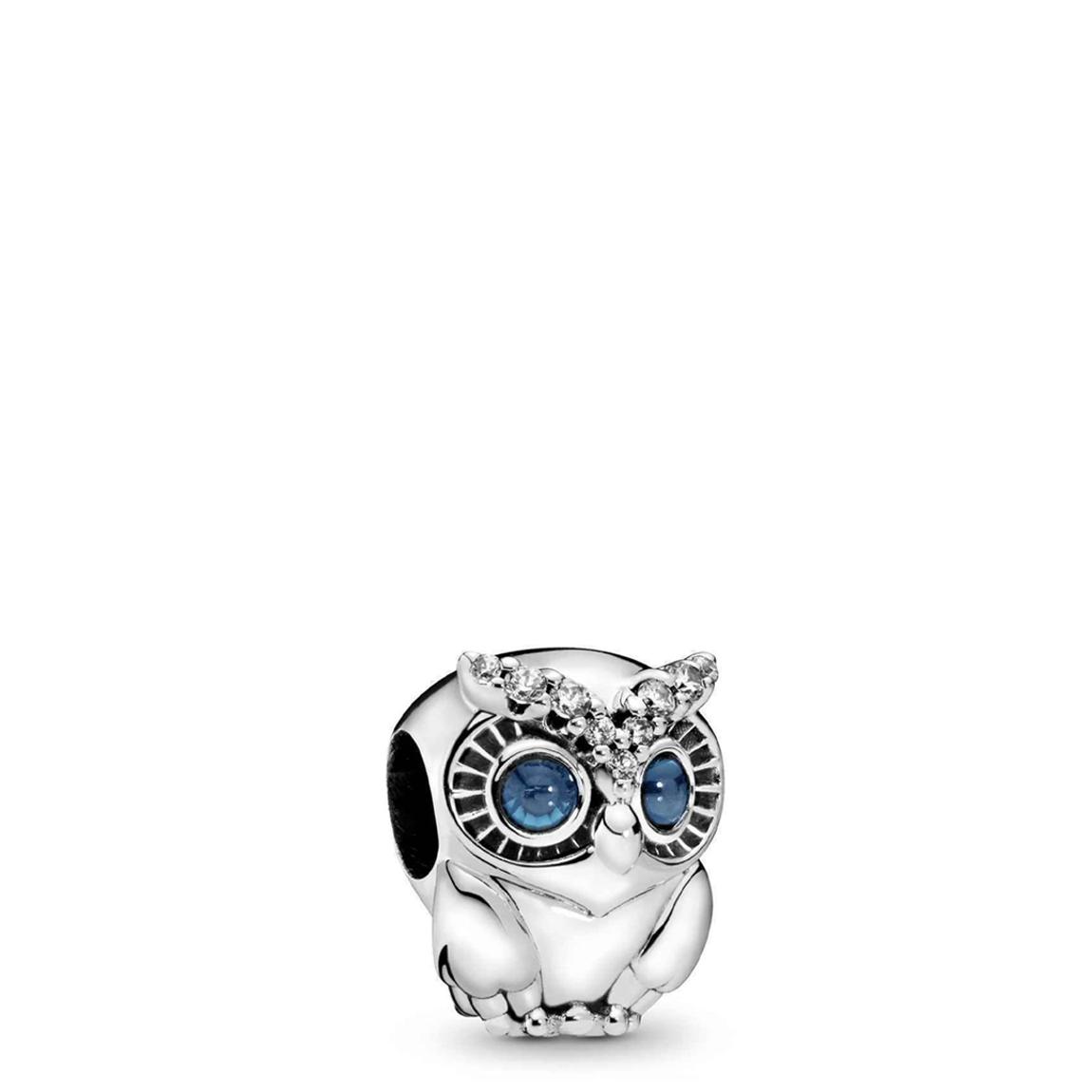 Sterling Silver Sparkling Owl Charm main product photo