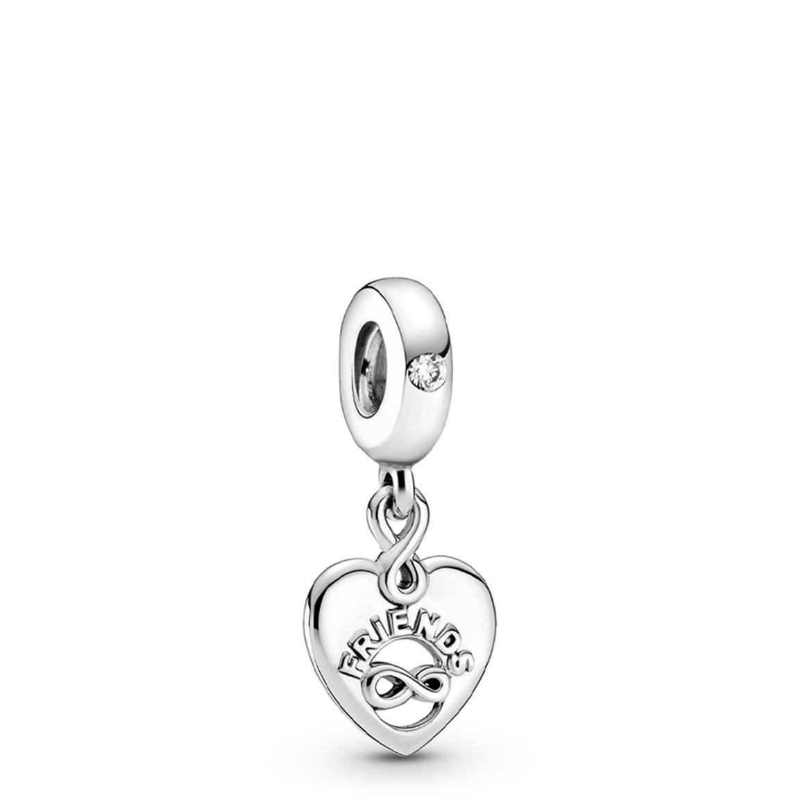 Sterling Silver Friends Forever Heart Dangle Charm main product photo