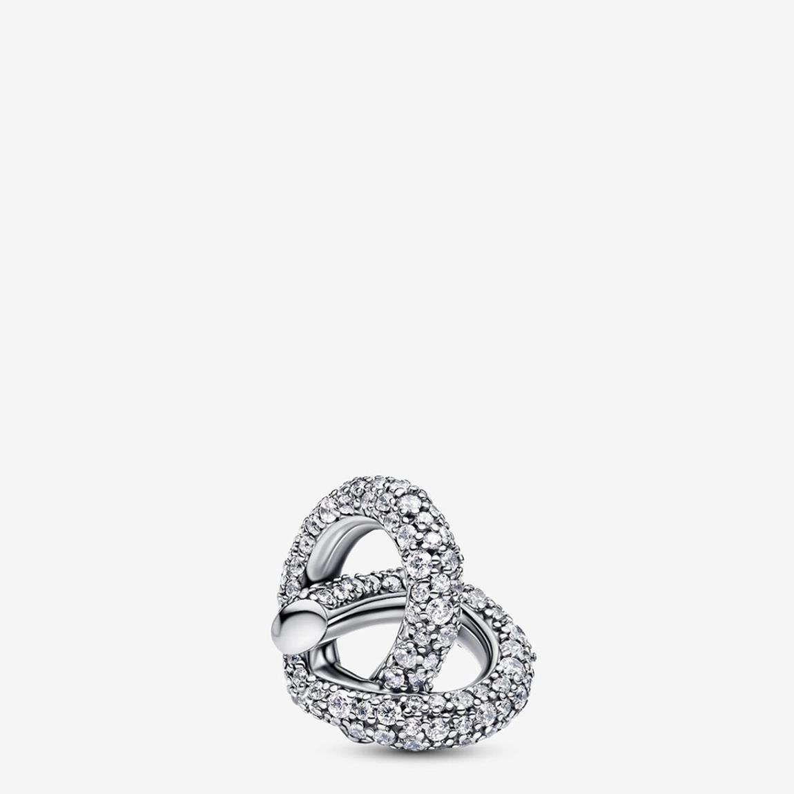 Sterling Silver Pavé Infinity Knot Heart Charm main product photo