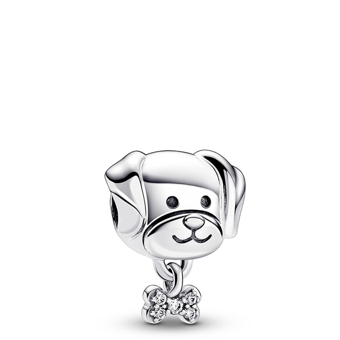 Sterling Silver Pet Dog & Bone Charm main product photo