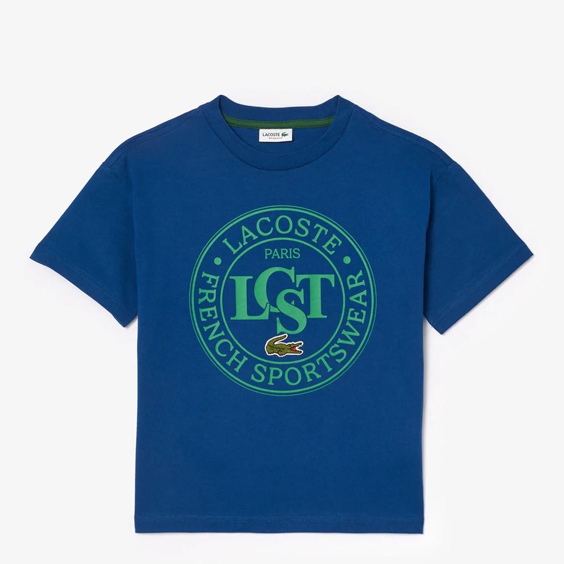 Kid's Blue Contrast Badge Logo T-Shirt main product photo