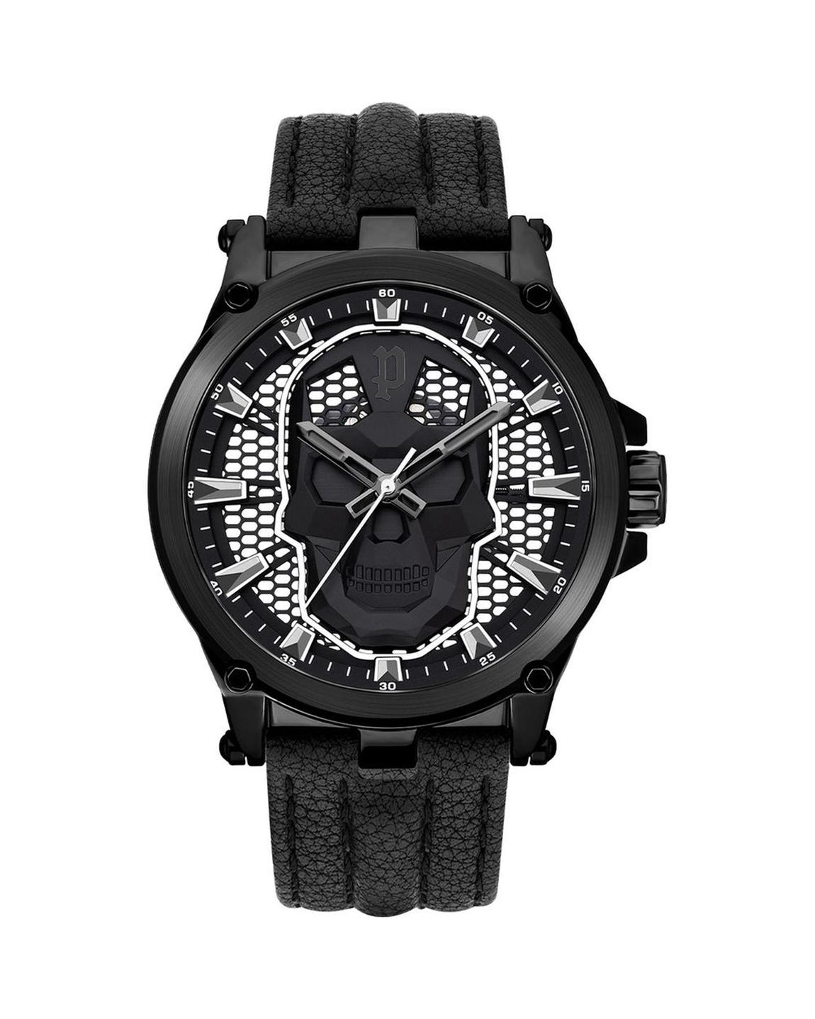 Police Skull Black Leather Watch Watches main product photo