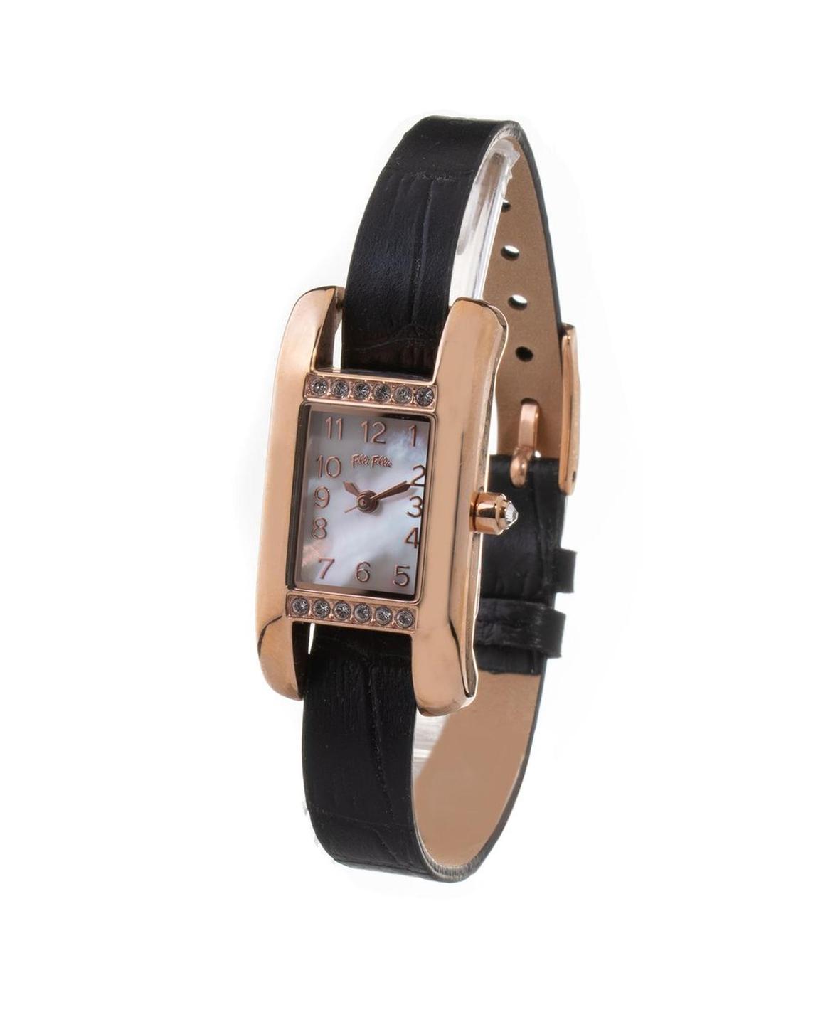 Rose Gold Watch Black Leather Strap Wo - Multicolor Watches main product photo