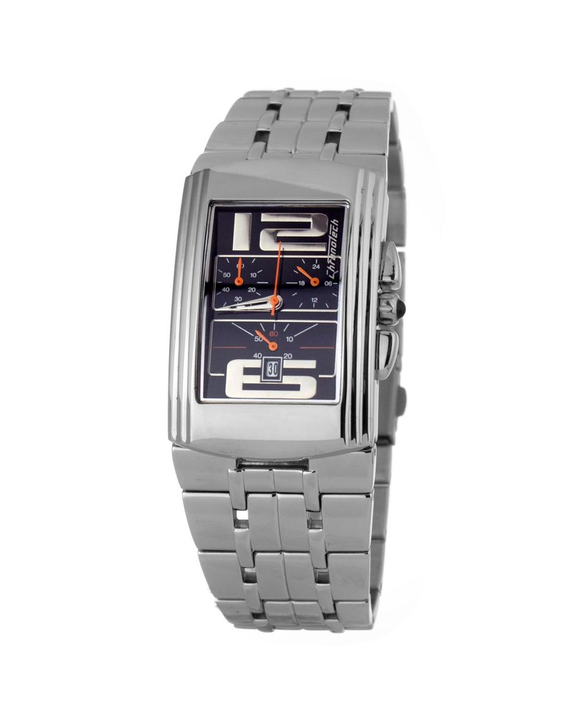 Chronotech Rectangular Chronograph Watch - Silver Watches main product photo