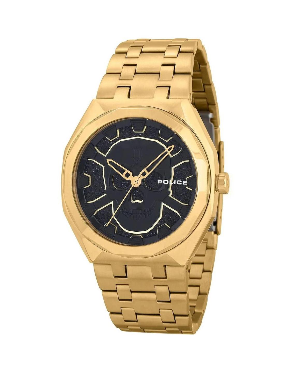 Octagonal Skull Watch Glitter Accents - Gold Watches main product photo