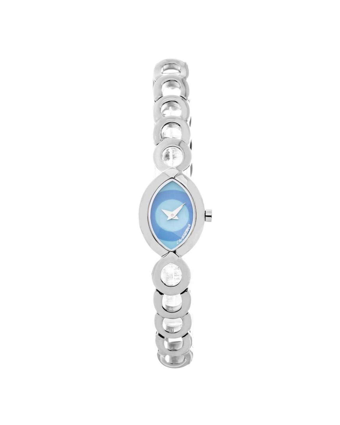 Elegant Oval Dial Timepiece with Metal Bracelet Wo - Silver Watches main product photo