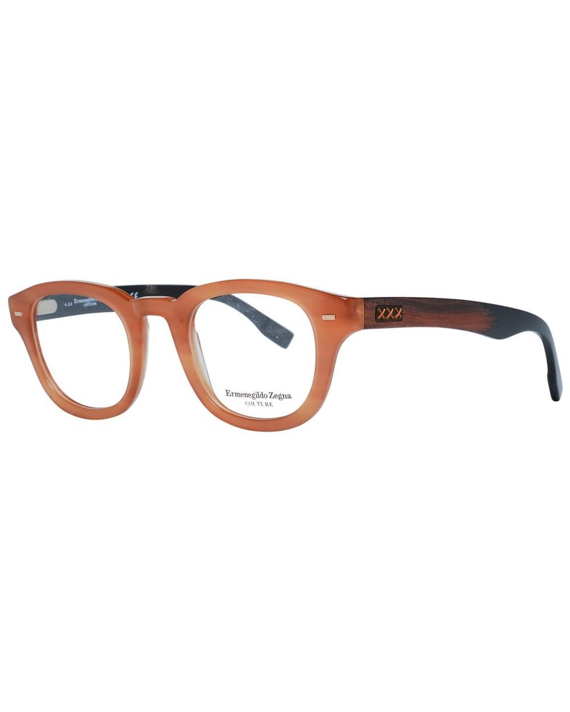 Round Acetate Eyeglasses - Brown Frames For main product photo