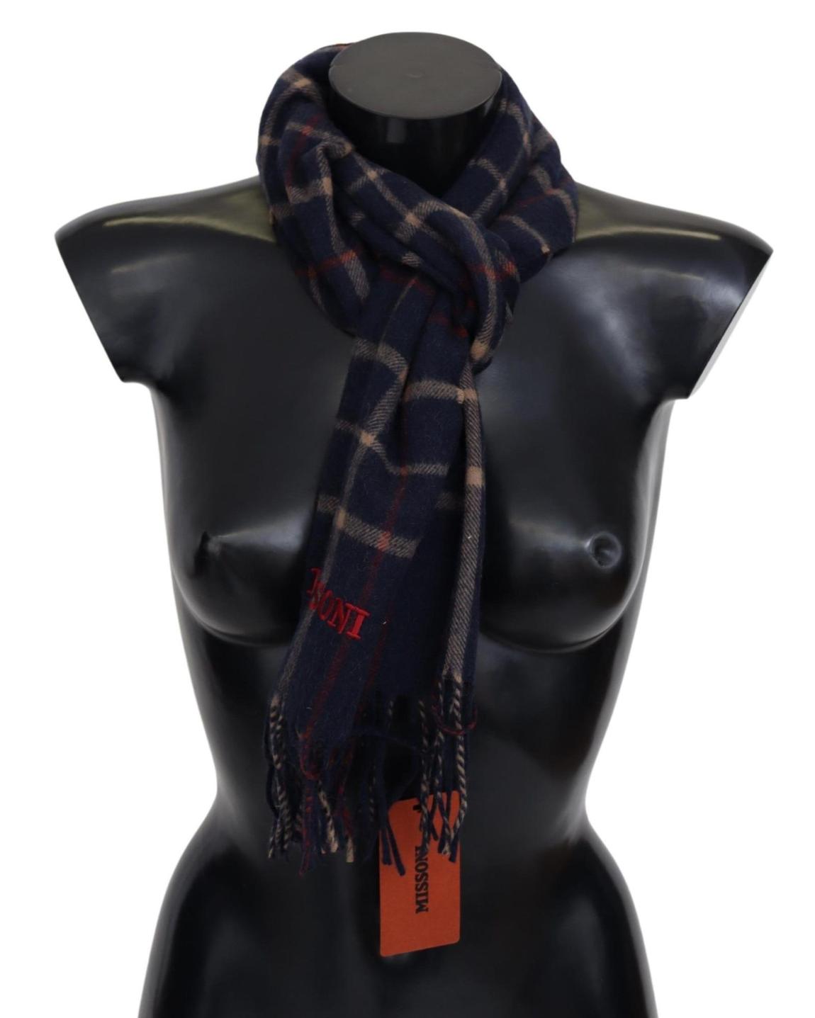 Missoni Plaid Scarf 80 Wool 20 Cashmere - Black Scarves main product photo
