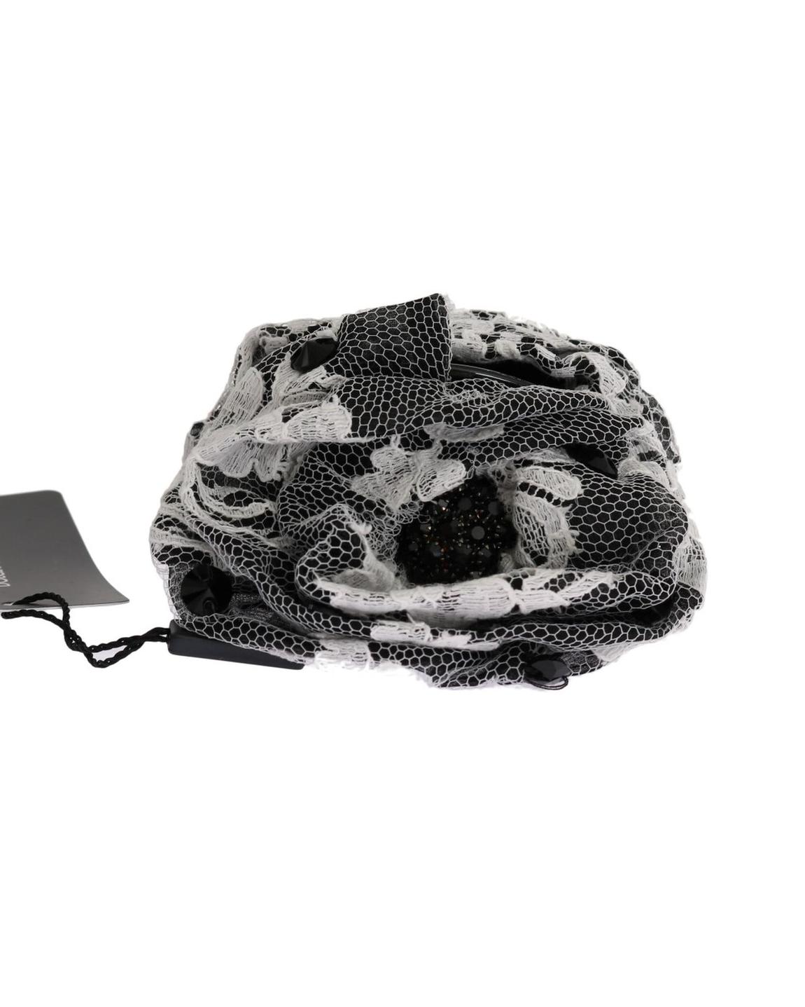 Rose Hair Clip Black and White Lace Wo - Blackwhite Hair main product photo