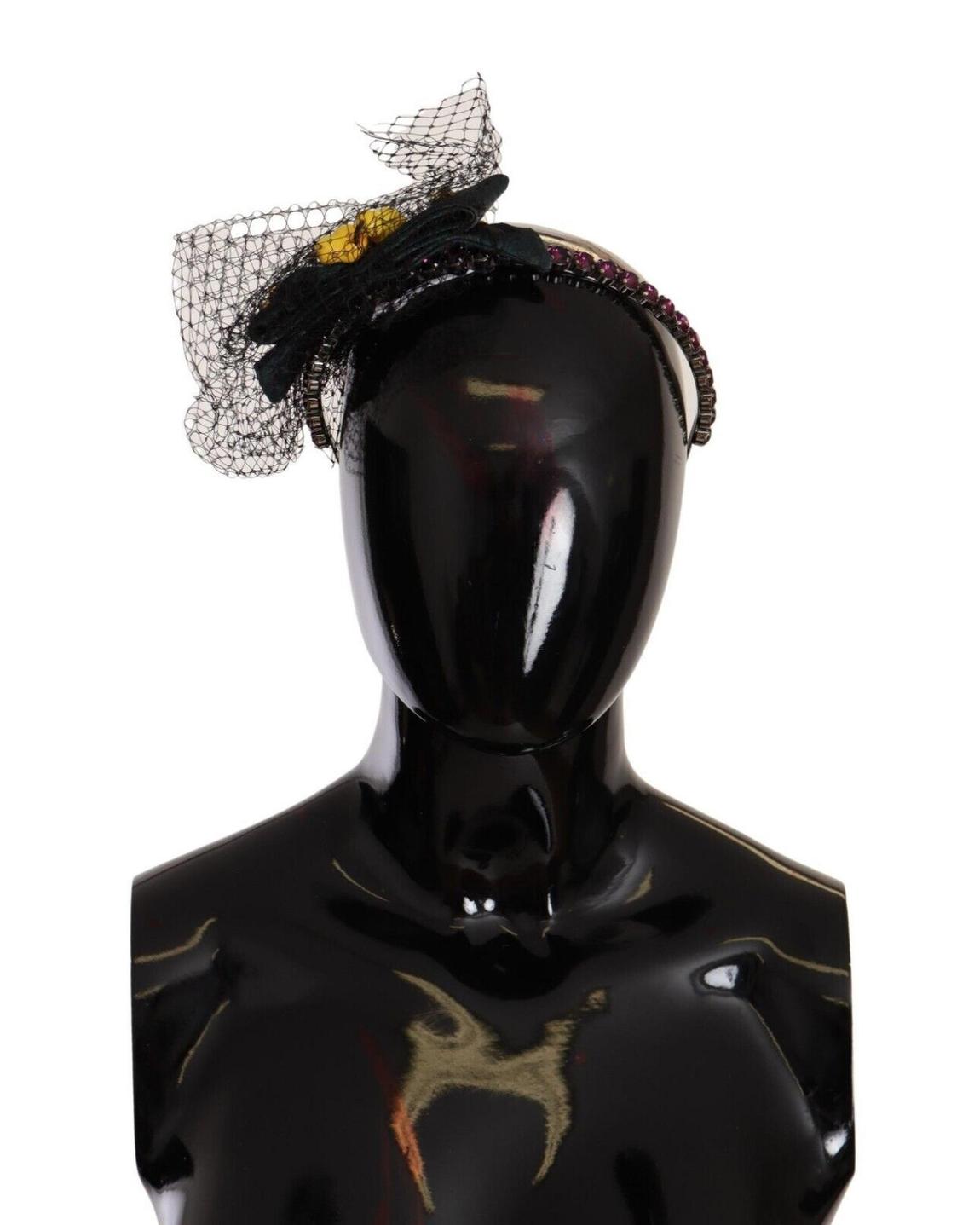 Dolce Gabbana Headband Crystal Bow Wo - Black Hair Accessories main product photo