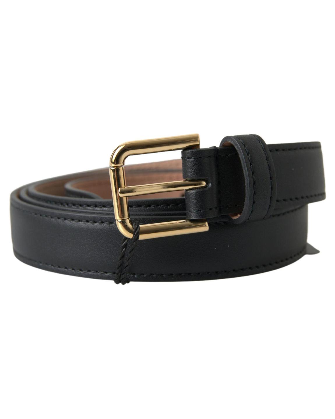 Leather Belt Black Gold Buckle main product photo