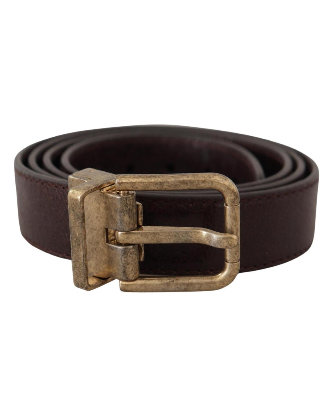 Leather Belt Antique Buckle- Brown main product photo
