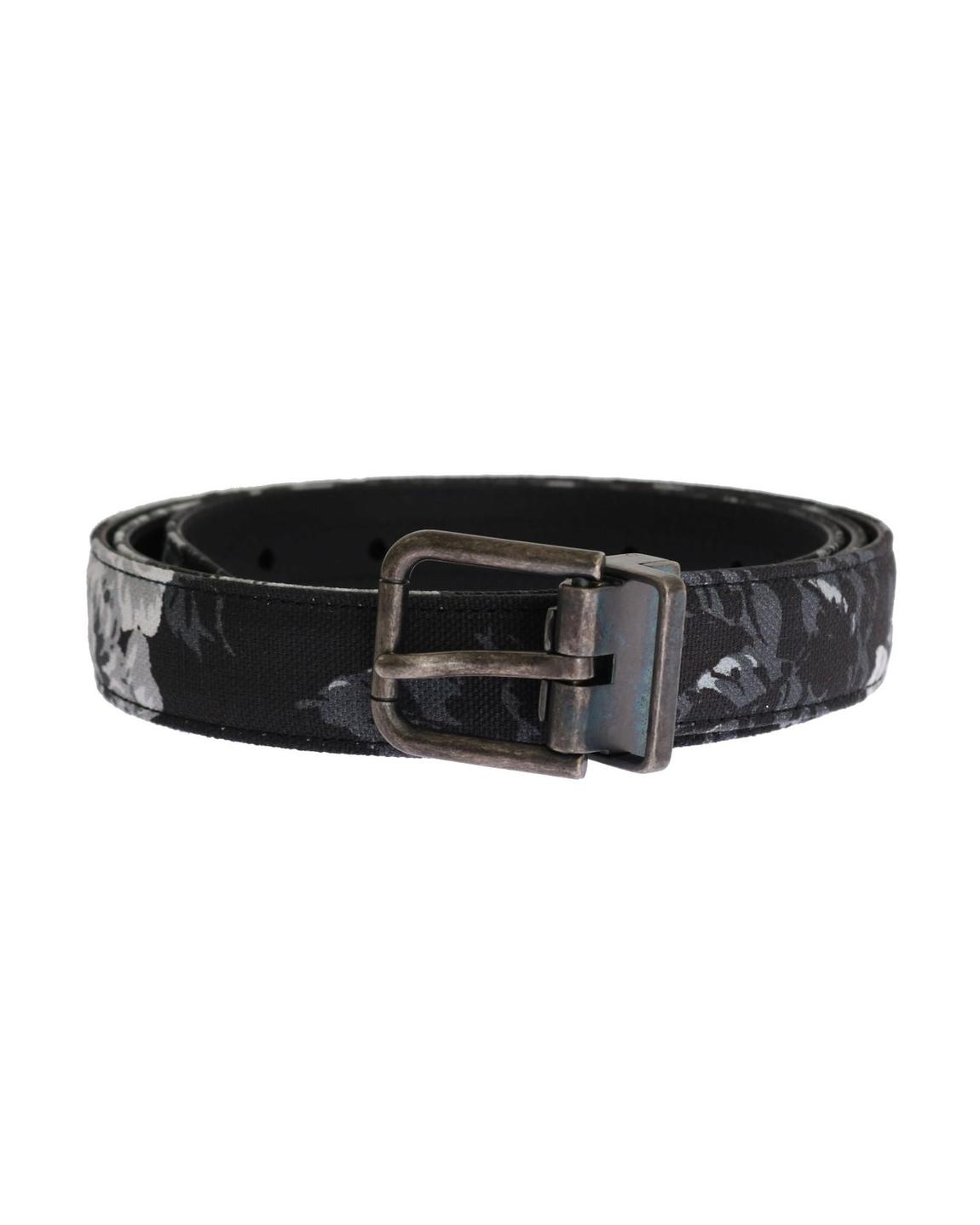 Floral Canvas Belt Model BEL11008- Black main product photo