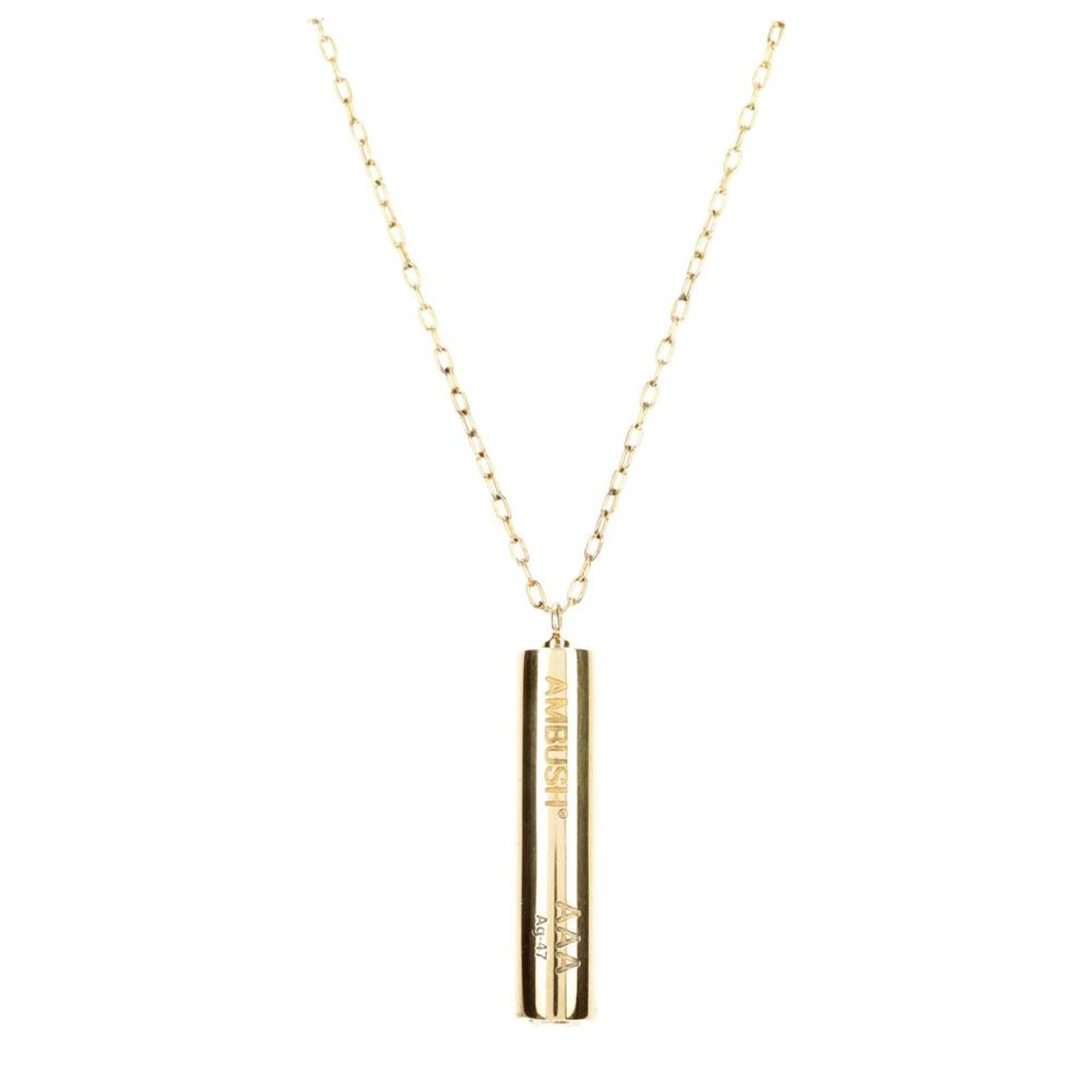 Metal Necklace with Vintage Effect and Front Logo Wo - Gold main product photo
