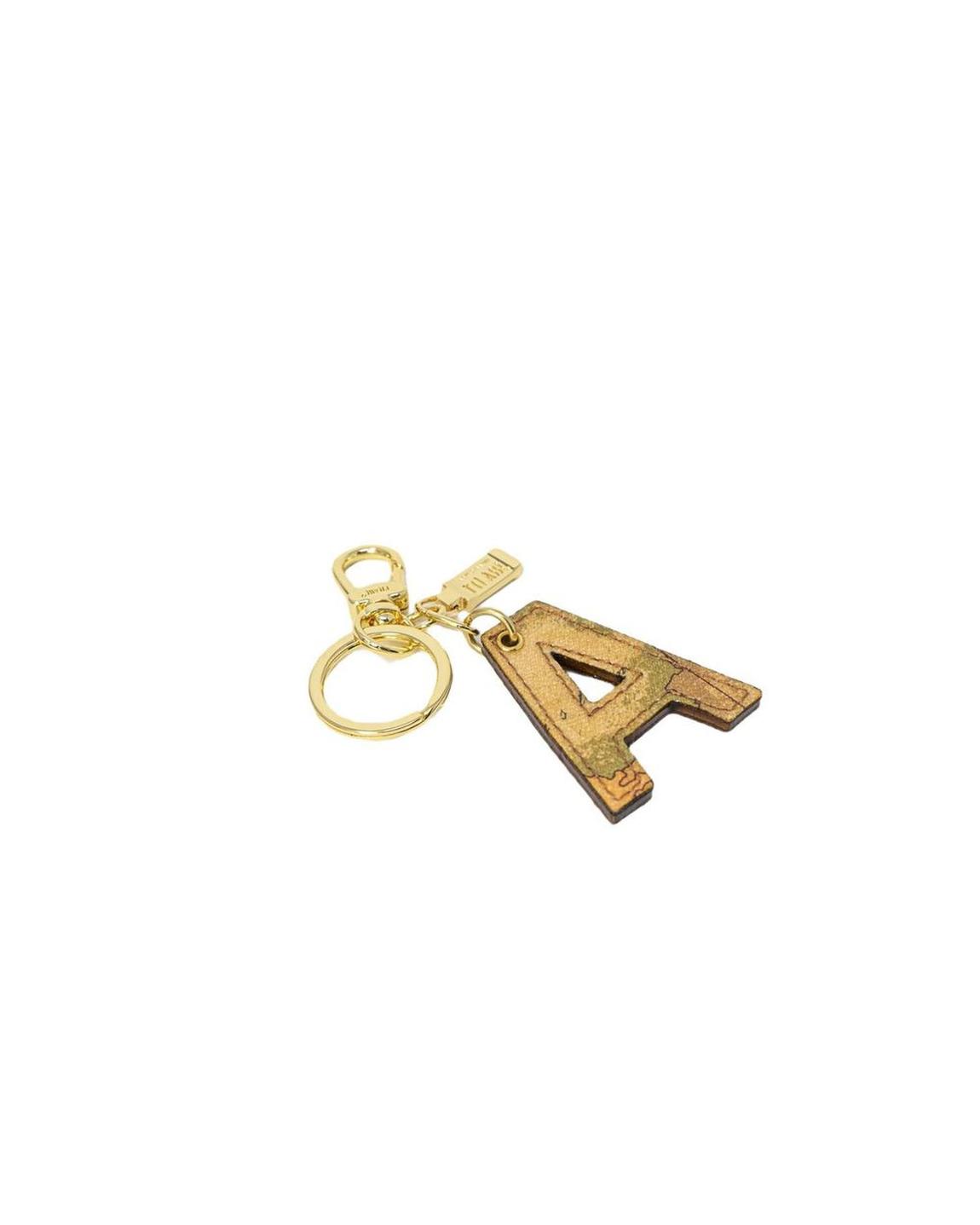 Letter A Keychain Geo Map Style Wo - Beige Miscellaneous main product photo