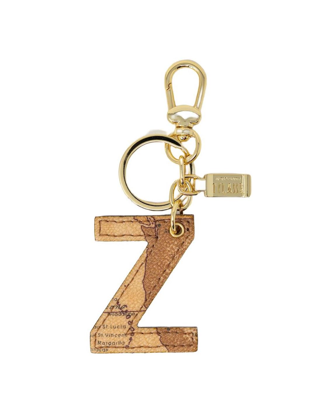 Letter Z Keychain Geo Map Style Wo - Beige Miscellaneous Jewelry main product photo