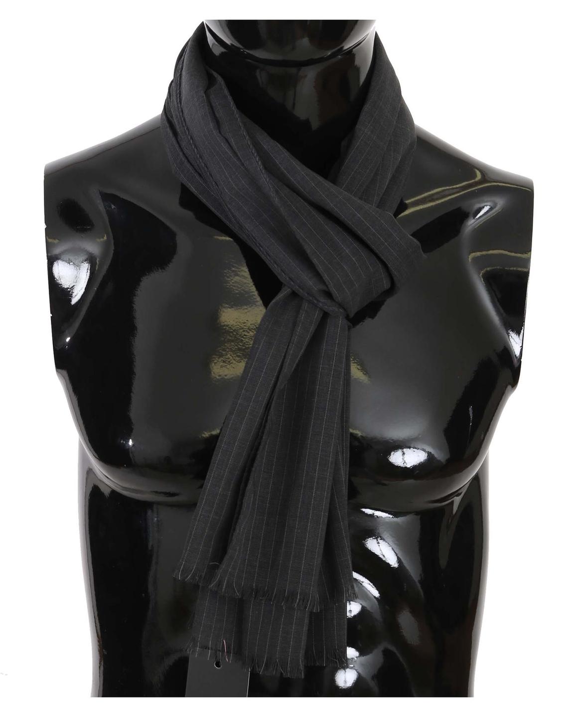 Wool Scarf Pinstripe Design - Gray Scarves main product photo