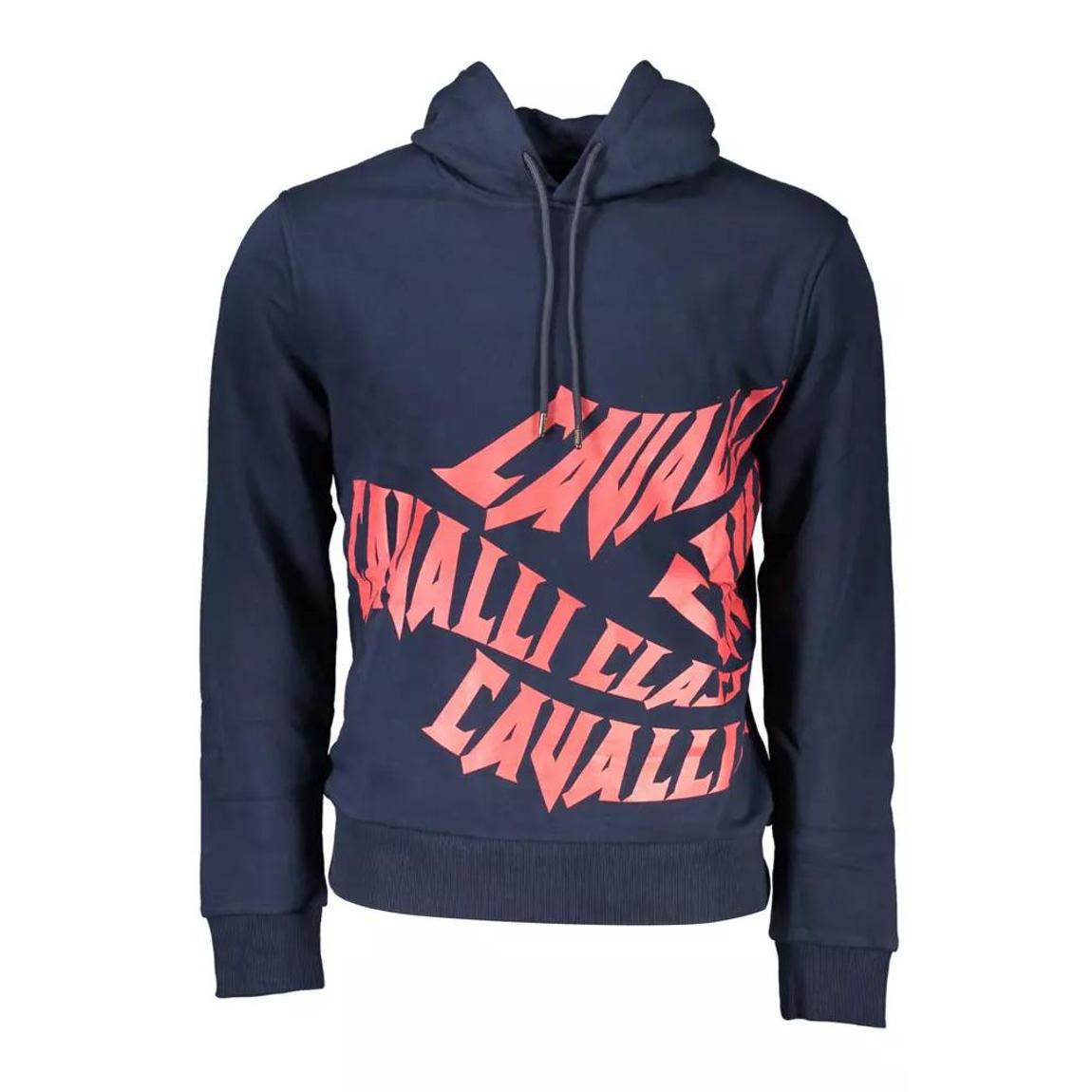 Cavalli Class Hoodie Navy Red Logo- Blue Sweaters main product photo