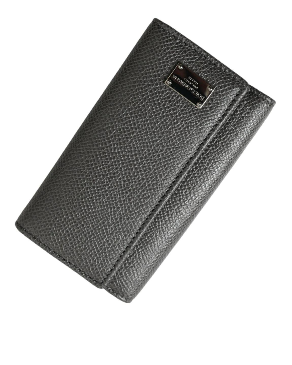 Key Holder BIP046A1001 Grey Leather - Black | Silver Keychains main product photo