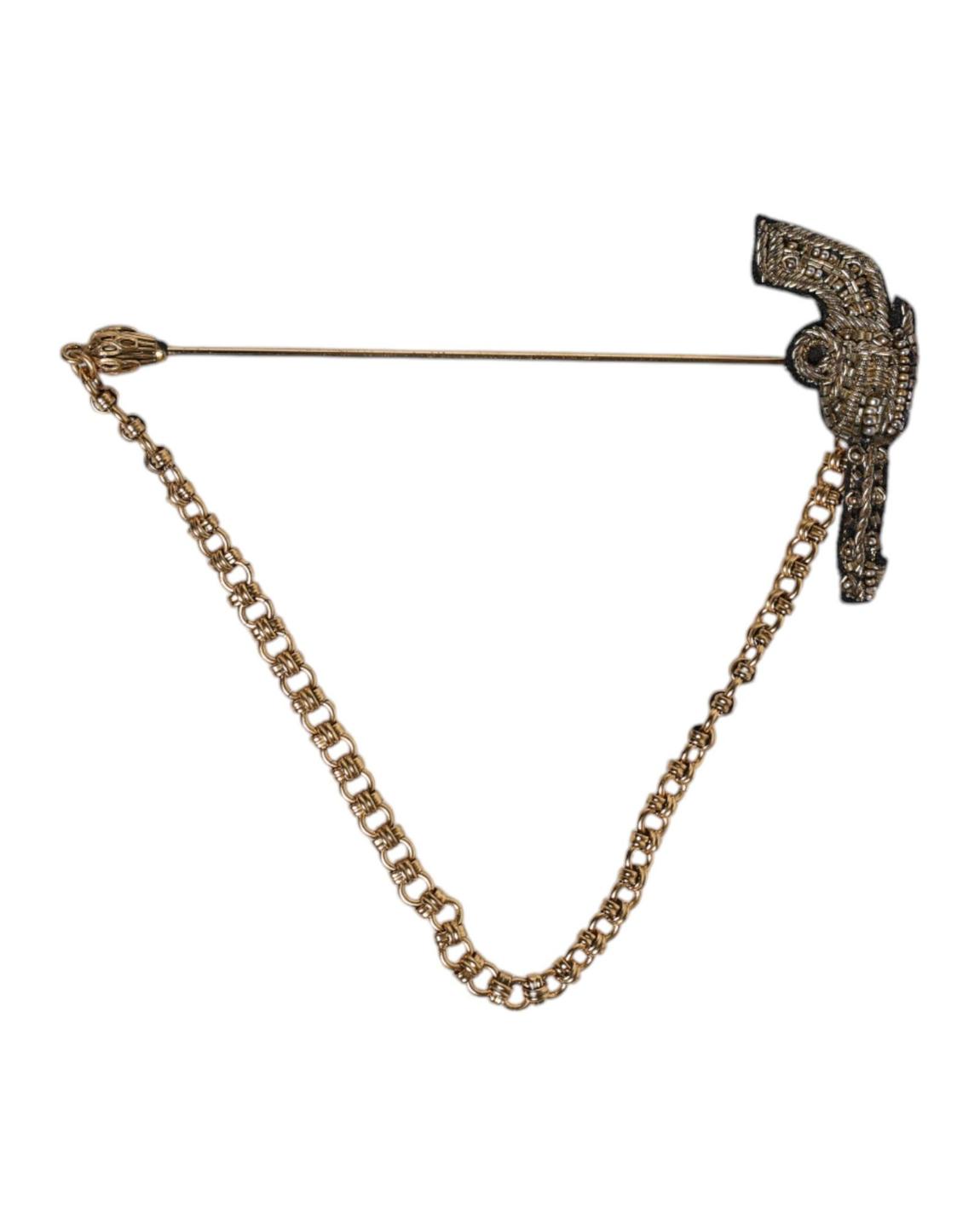 Chain Gun Brooch - Gold Black main product photo