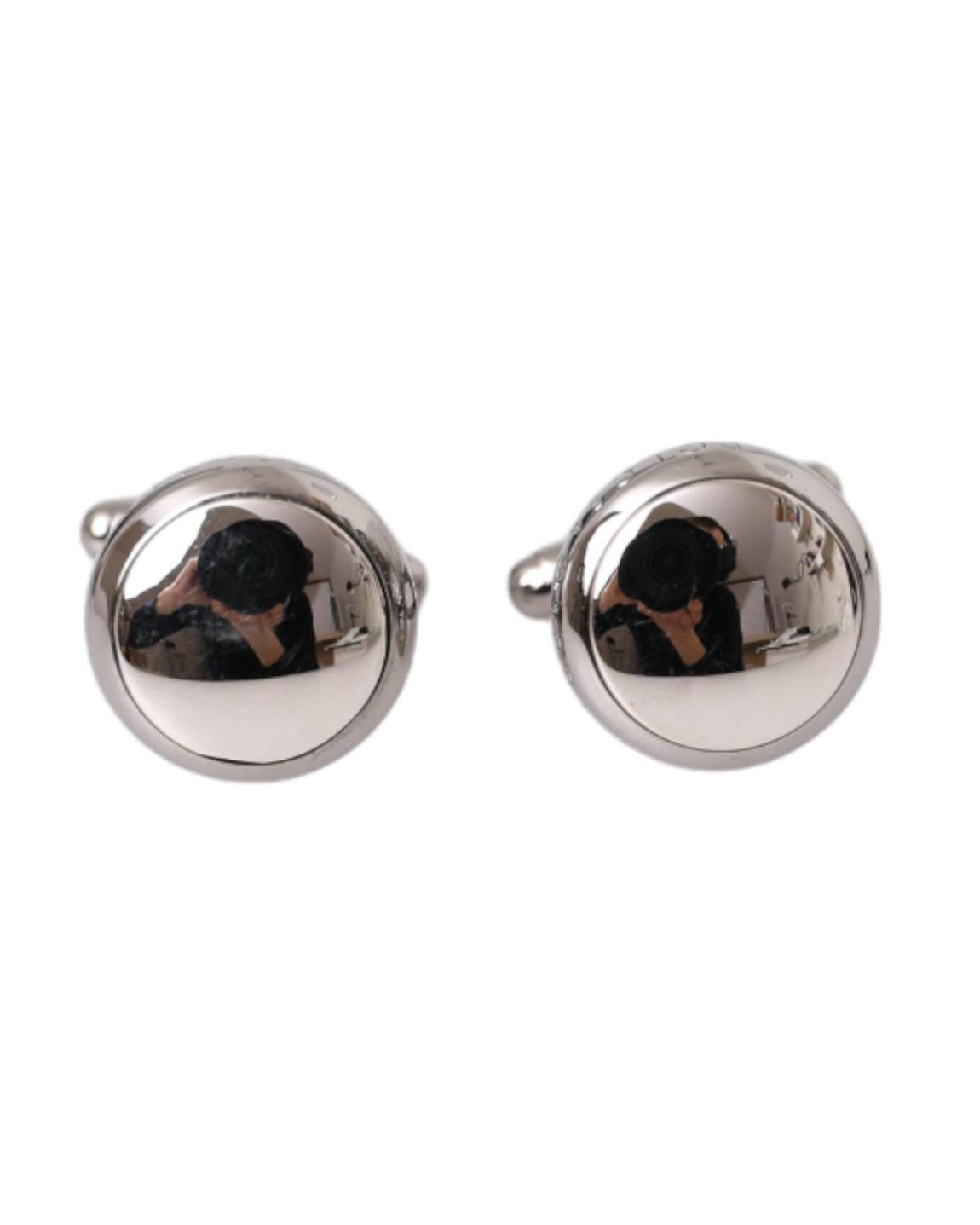 Round Cufflinks Polished Metal - Silver main product photo