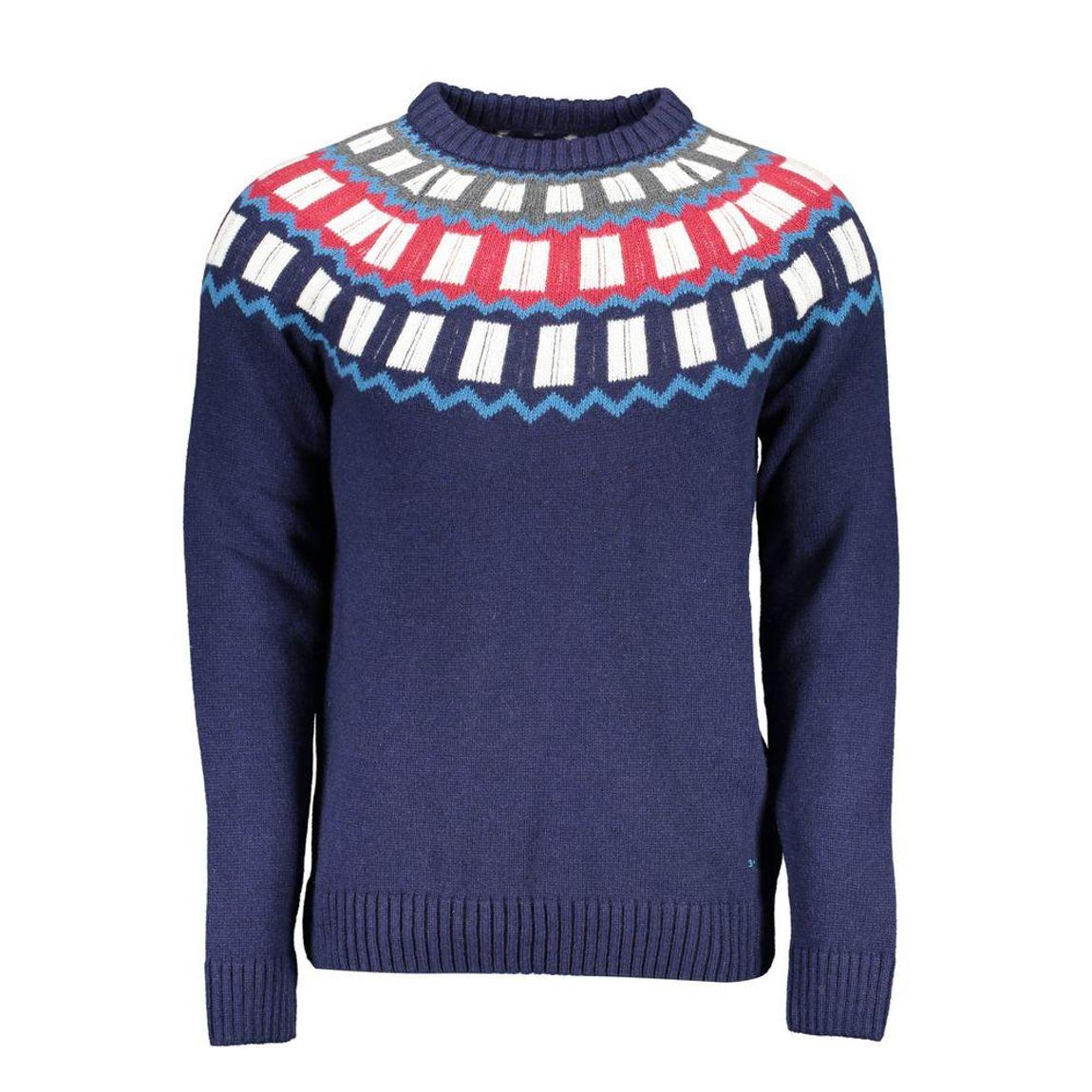 Fairisle Crew Neck Jumper - Blue Sweaters main product photo