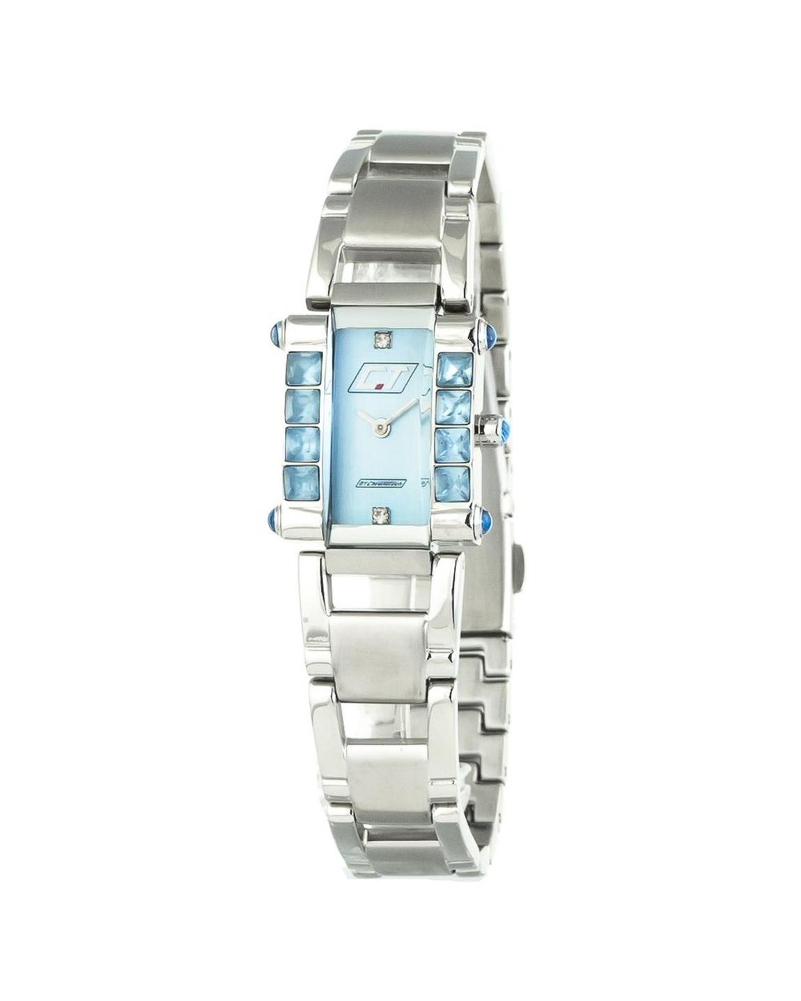 Chronotech Rectangular Crystal Watch Wo - Silver Watches main product photo