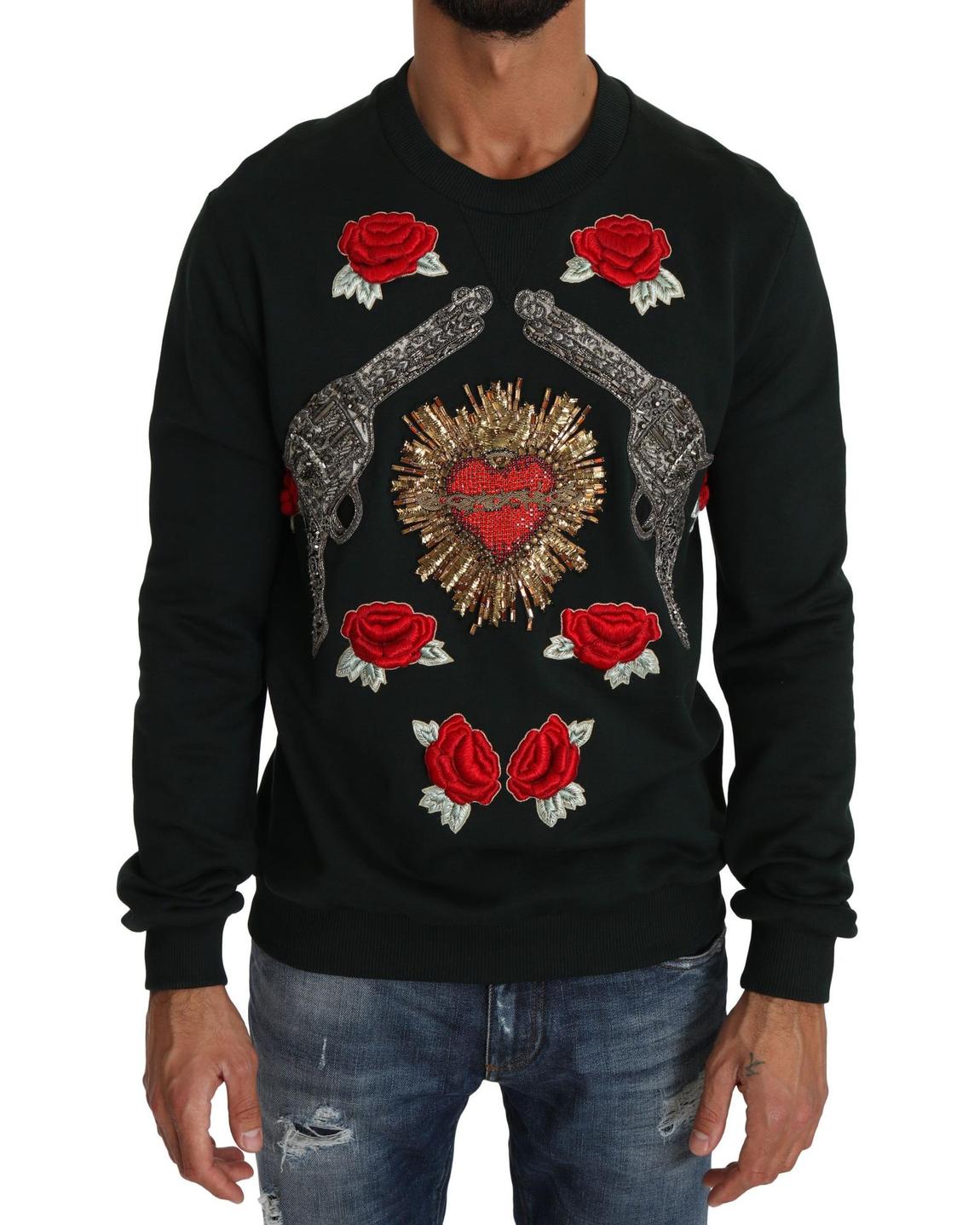 Crewneck Sweatshirt Guns and Roses - Green Sweaters main product photo