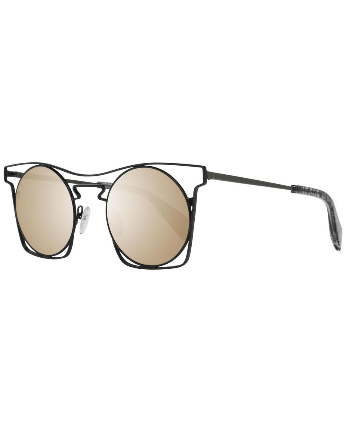 YY7001 Round Metal Frame Sunglasses - Black main product photo