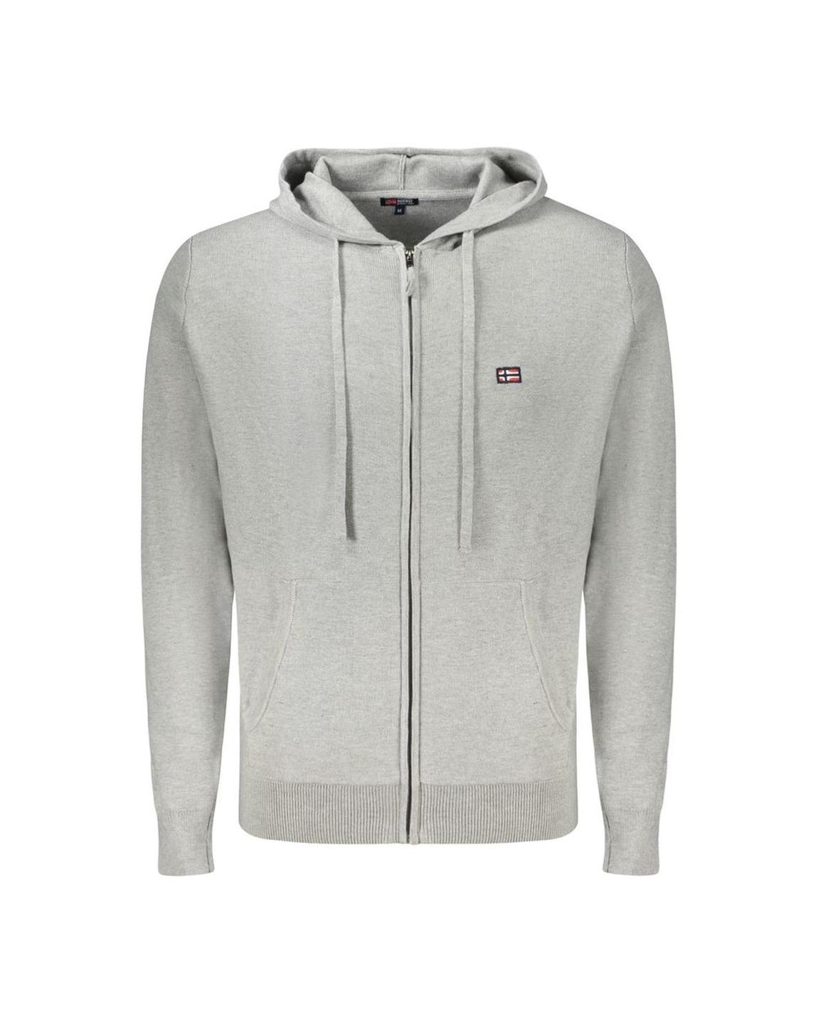 ZipUp Knit Hoodie Casual Style - Gray Sweaters main product photo