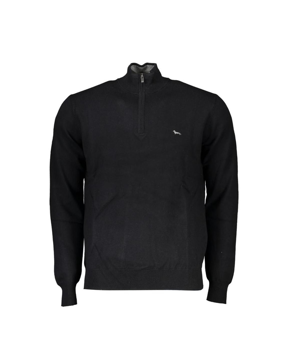 Half Zip Knit Sweater Casual Style - Black main product photo