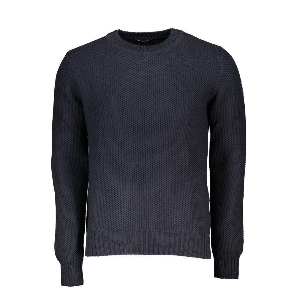 Waffle Knit Crewneck Sweater- Blue main product photo
