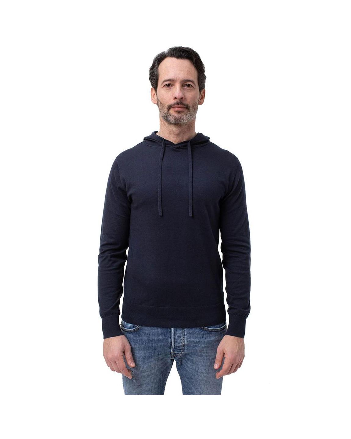 Merino Wool Hoodie Navy- Blue Sweaters main product photo