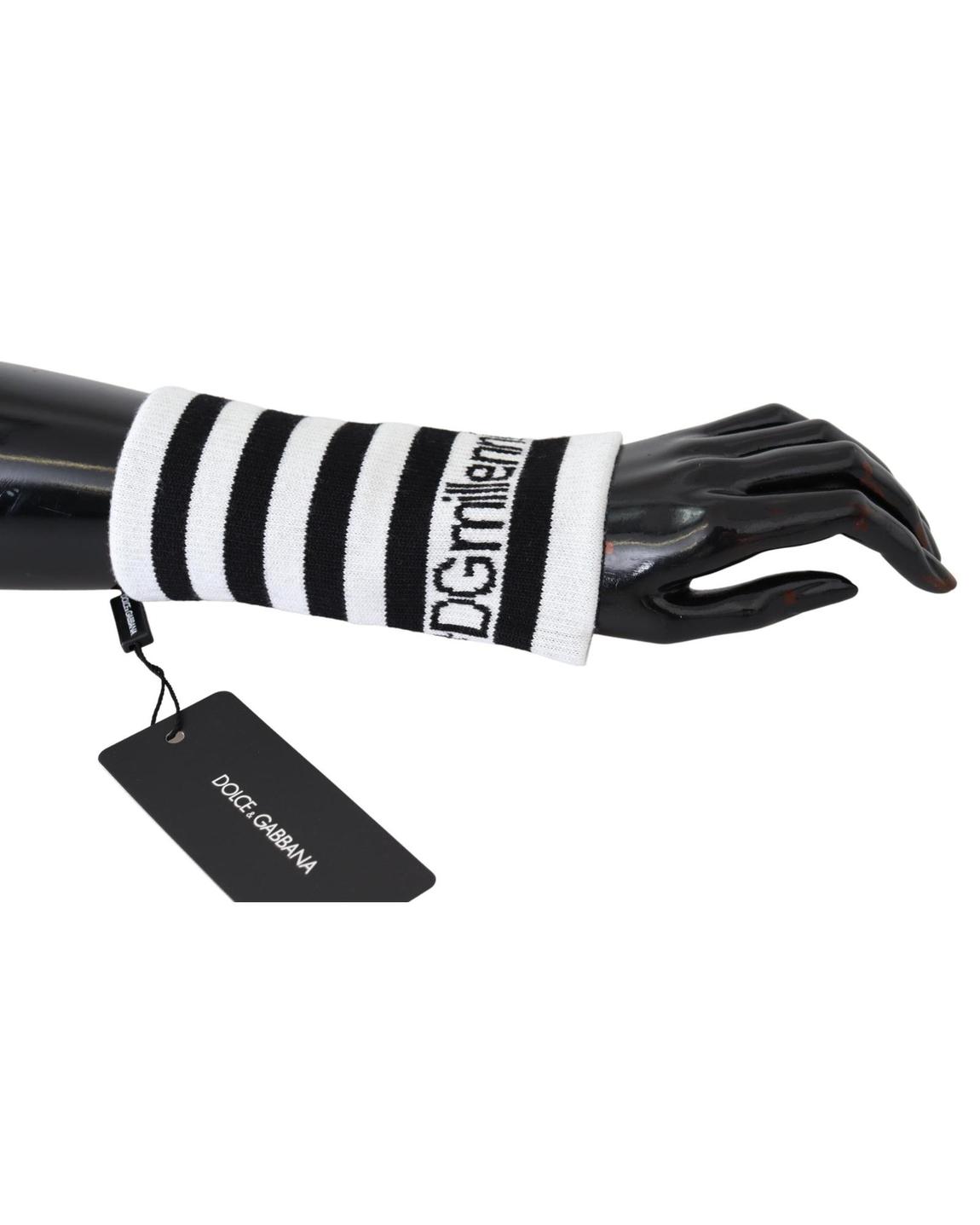 DG Millen Stripe Cuff Wrist Warmers - Blackwhite Gloves main product photo