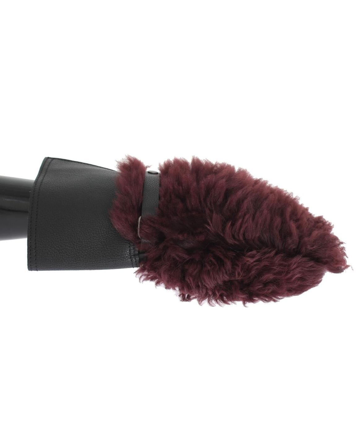 Dolce Gabbana Shearling Mittens - Bordeaux Gloves main product photo