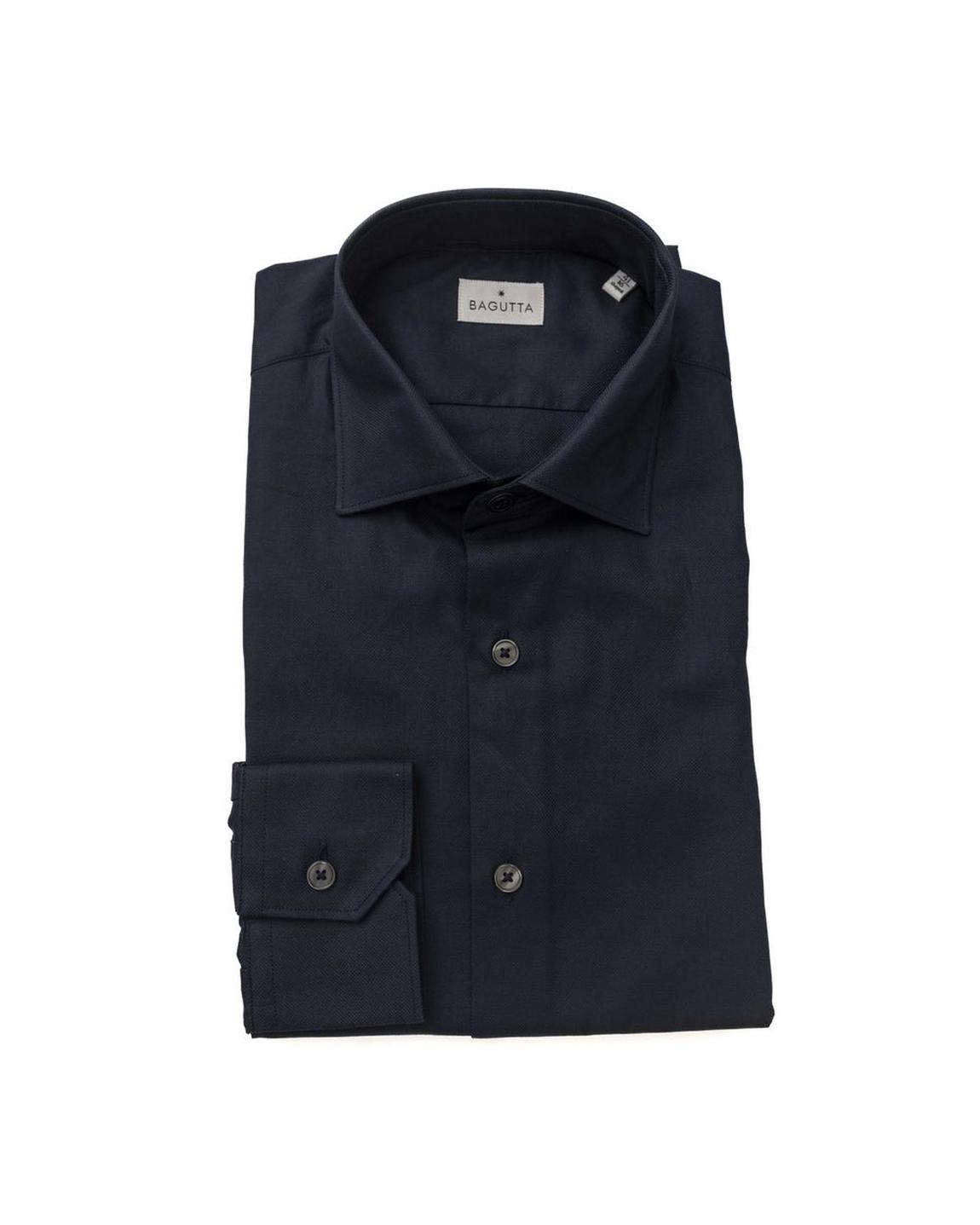 Navy Blue Poplin Shirt Contemporary Fit main product photo