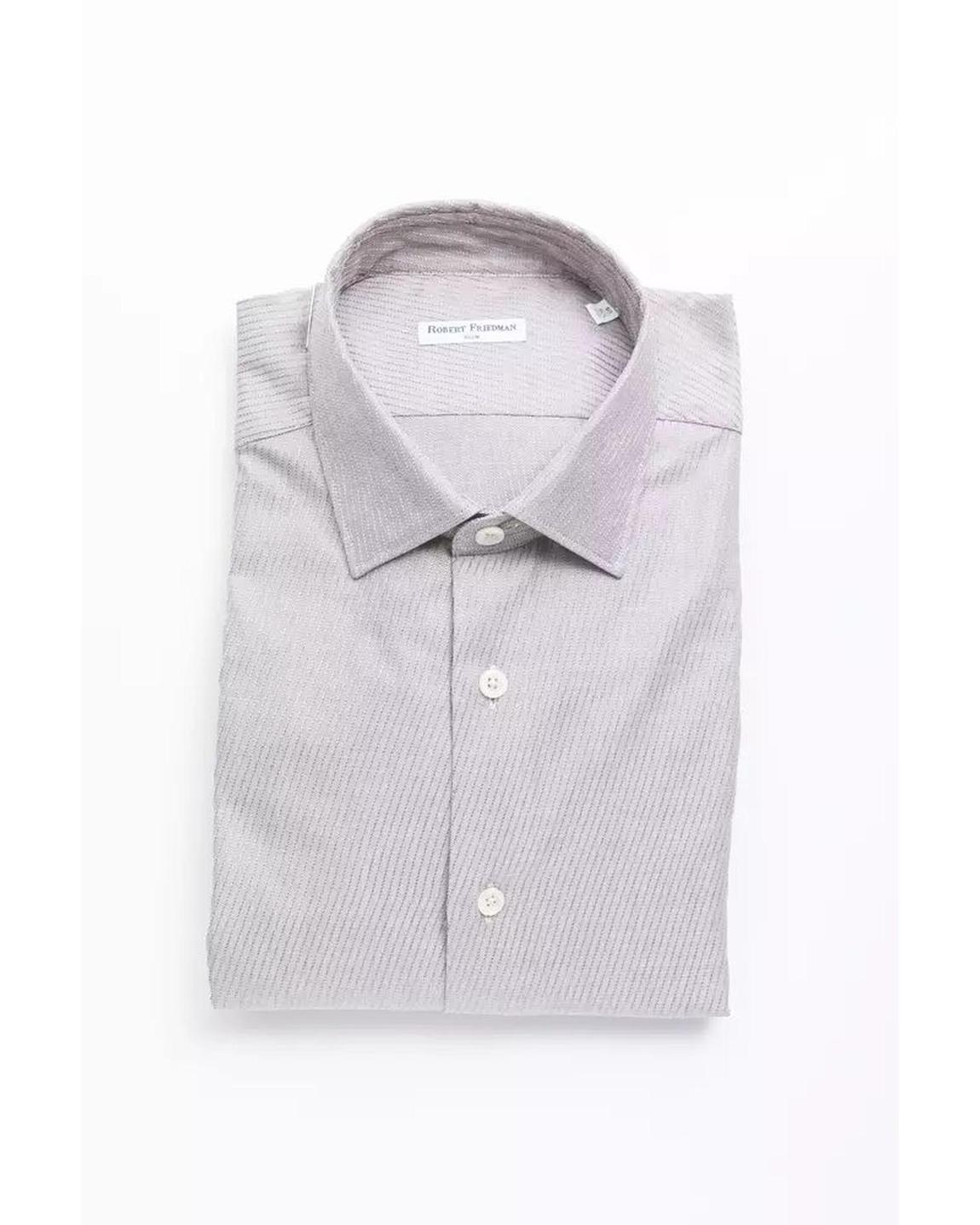 Textured Cotton Dress Shirt - Beige main product photo