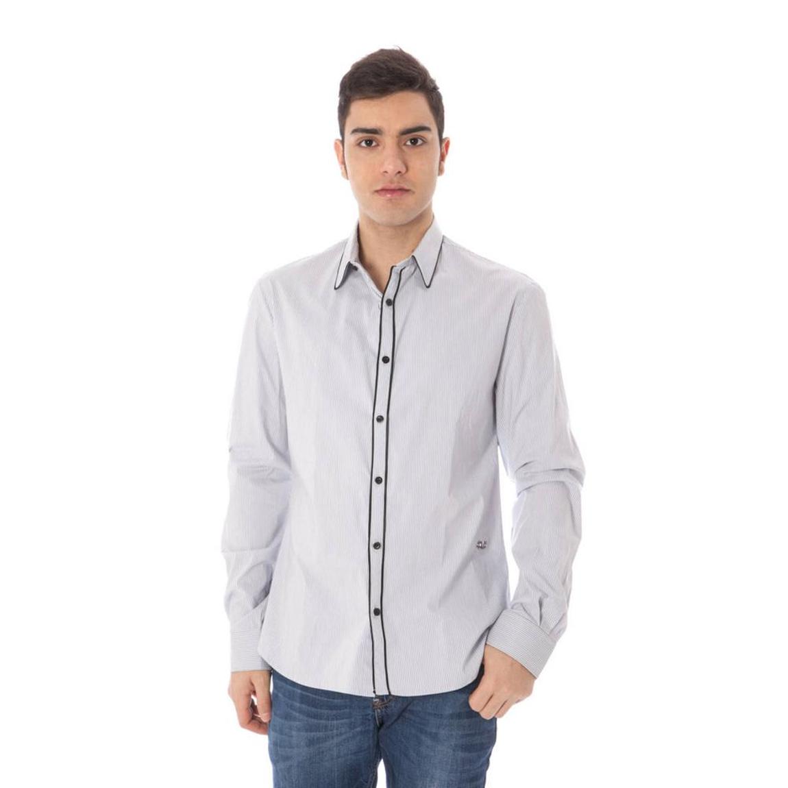 Slim Fit Pinstripe Dress Shirt - Light Blue main product photo