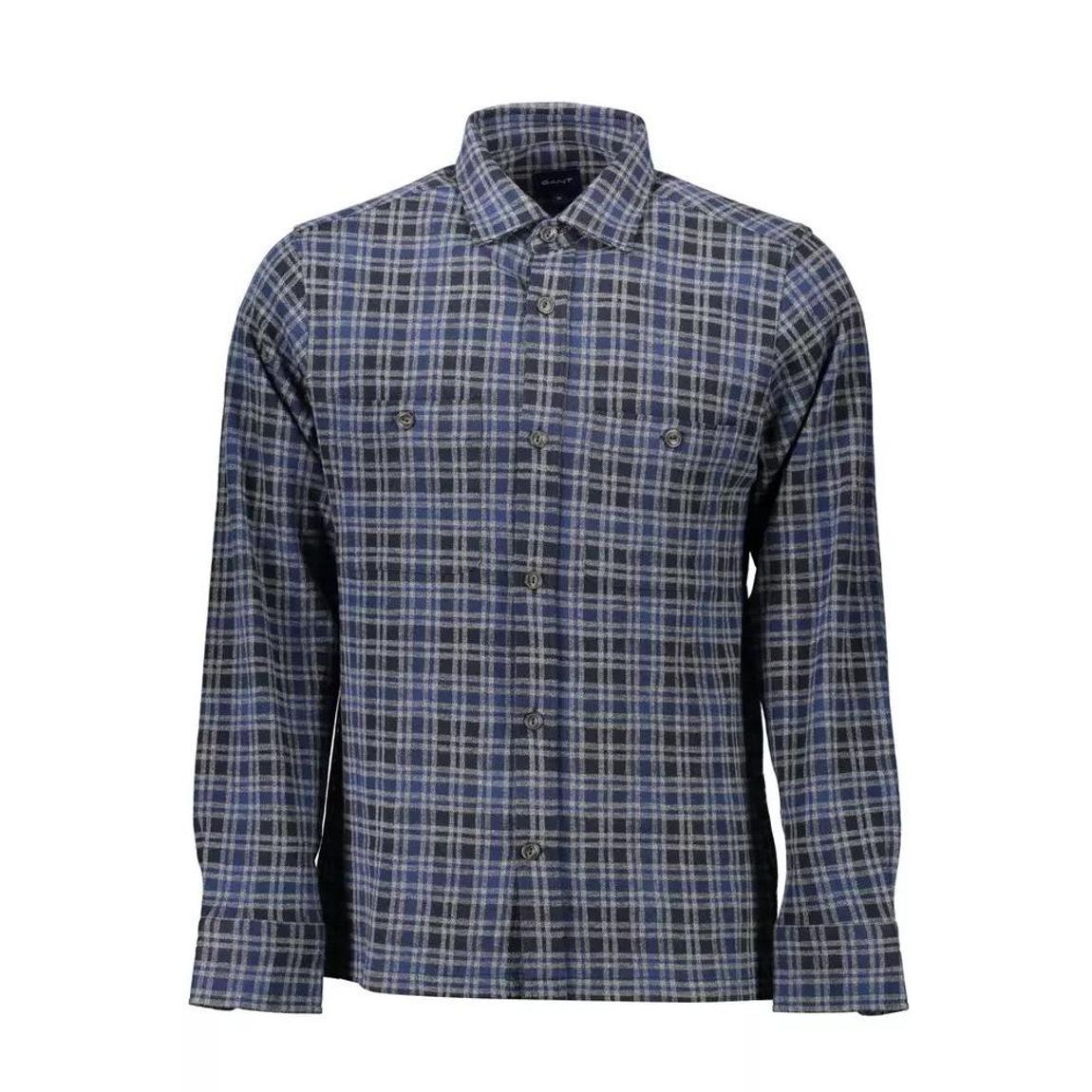 Check Flannel Shirt Long Sleeve Regular Fit - Blue main product photo