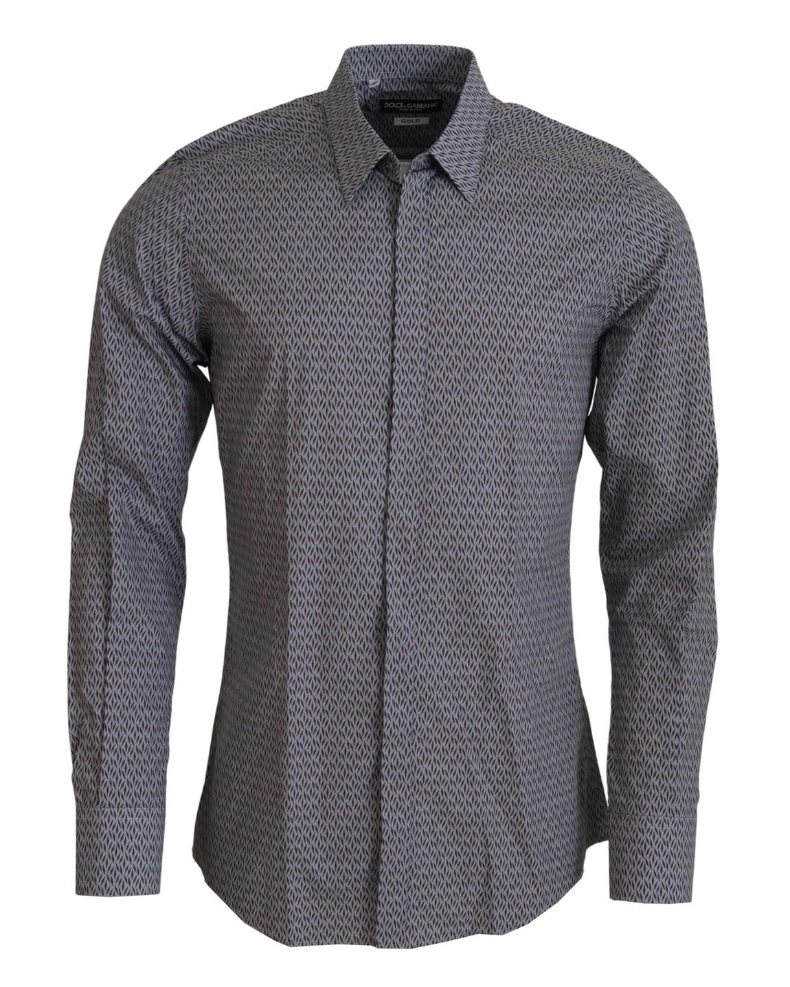 Geometric Print Dress Shirt - Gray main product photo