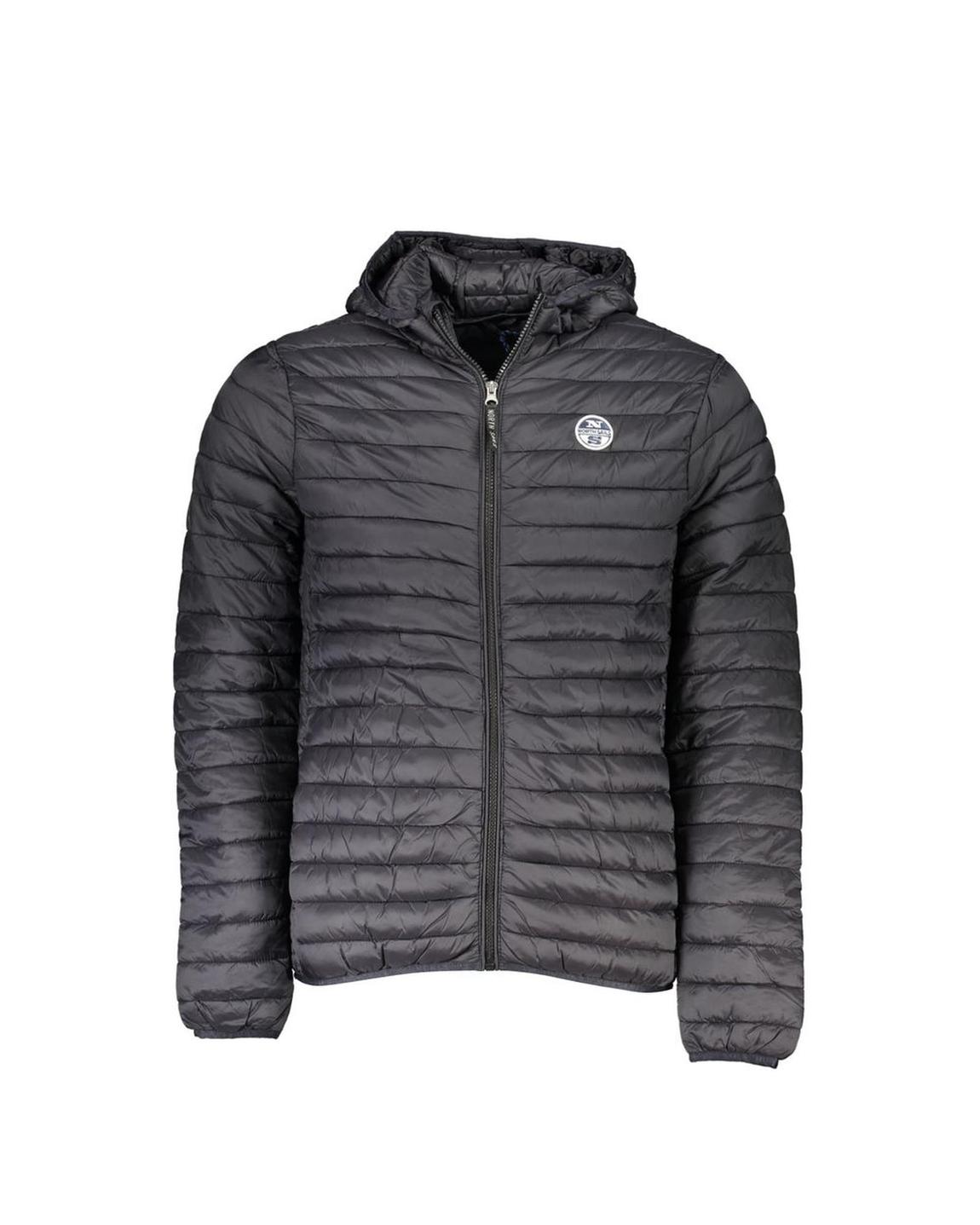 Hooded Quilted Jacket- Black main product photo