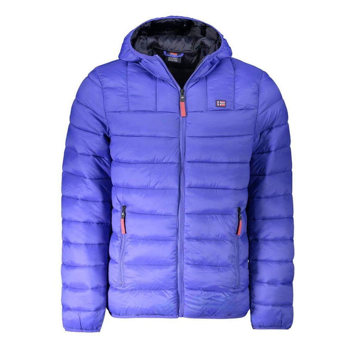 Hooded Padded Jacket Lightweight ZipUp - Blue main product photo