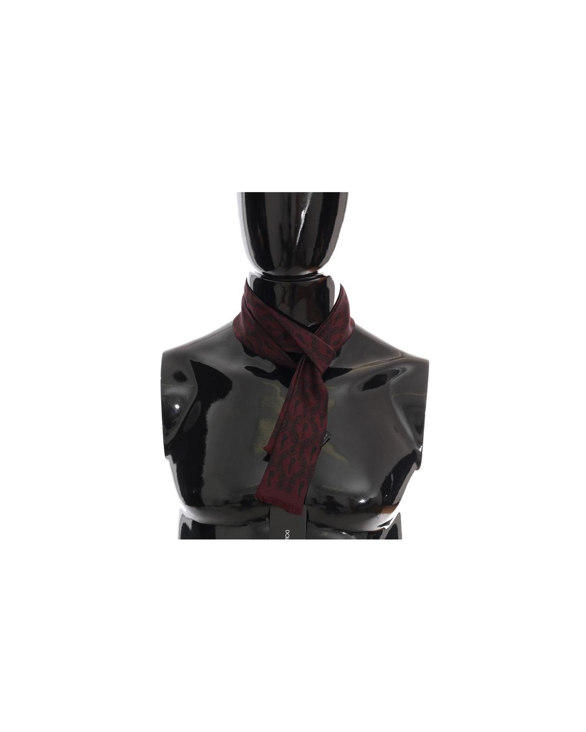 Dolce Gabbana Silk Scarf Burgundy Paisley - Bordeaux Scarves main product photo